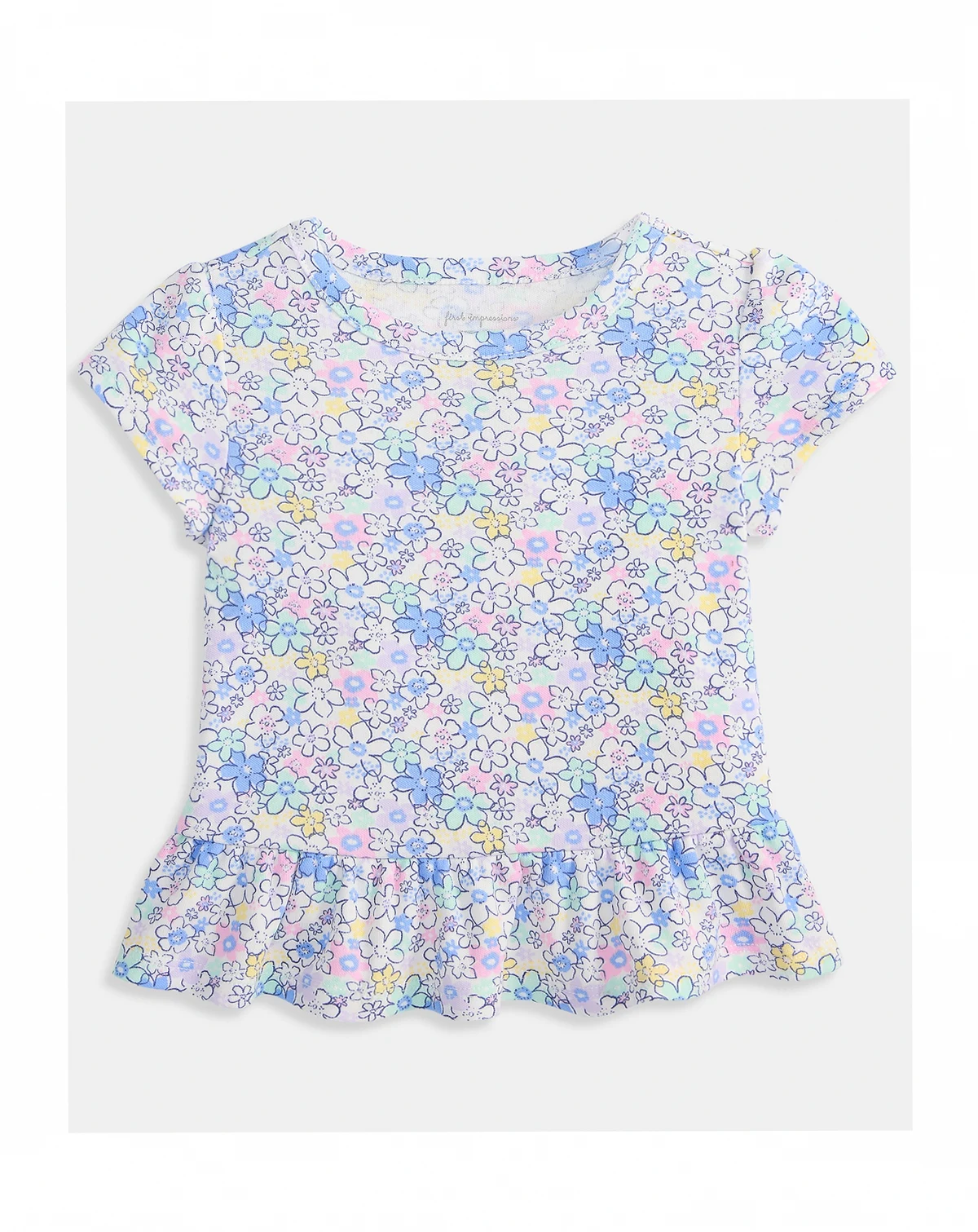 Toddler Girls' 2T-4T Mix and Match Floral-Print Peplum T-Shirt, Macy's Exclusive