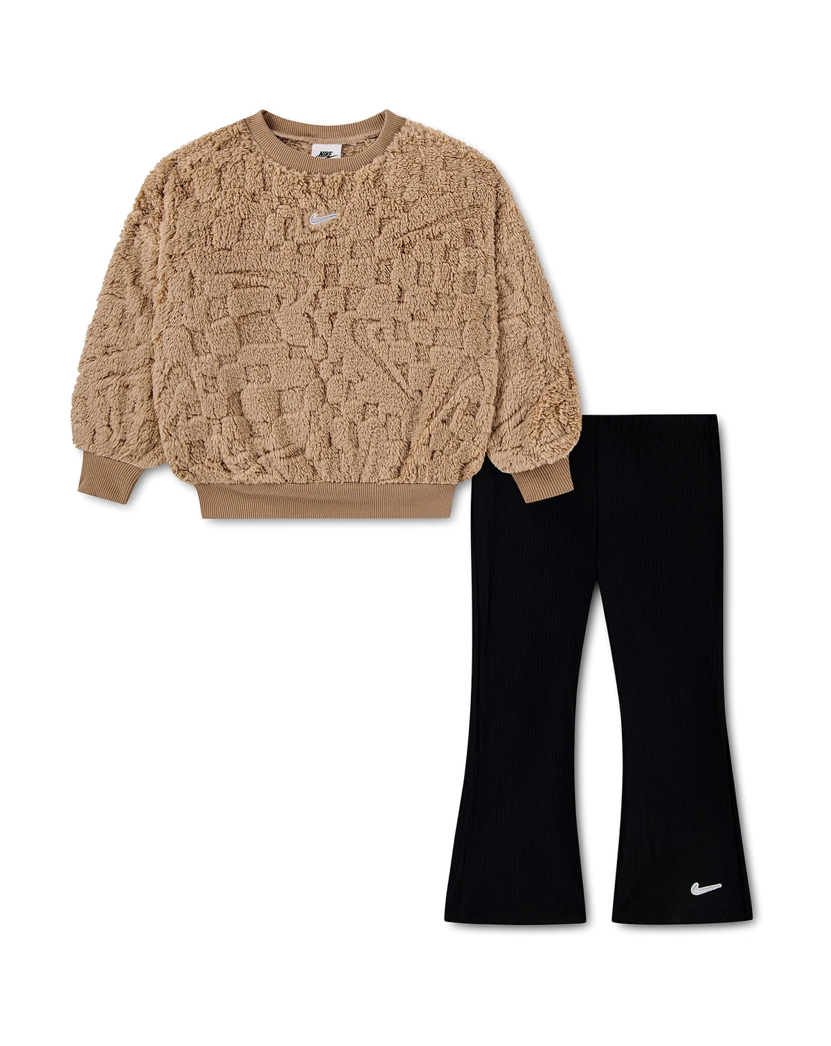 Girls' Toddler 2T-4T Cozy Ribbed Crewneck Top & Flare Leg Pants, 2-Piece Set