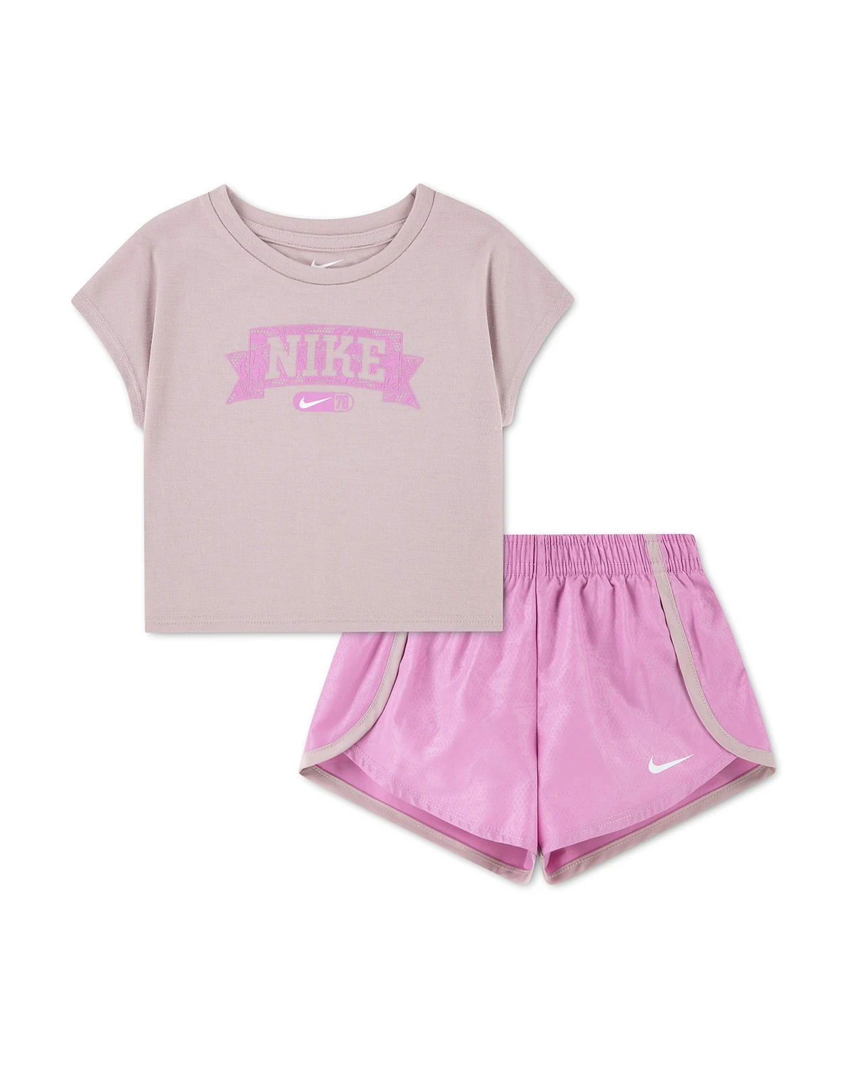 Girls' Toddler 2T-4T Lace It Up Crewneck T-Shirt and Shorts, 2-Piece Set