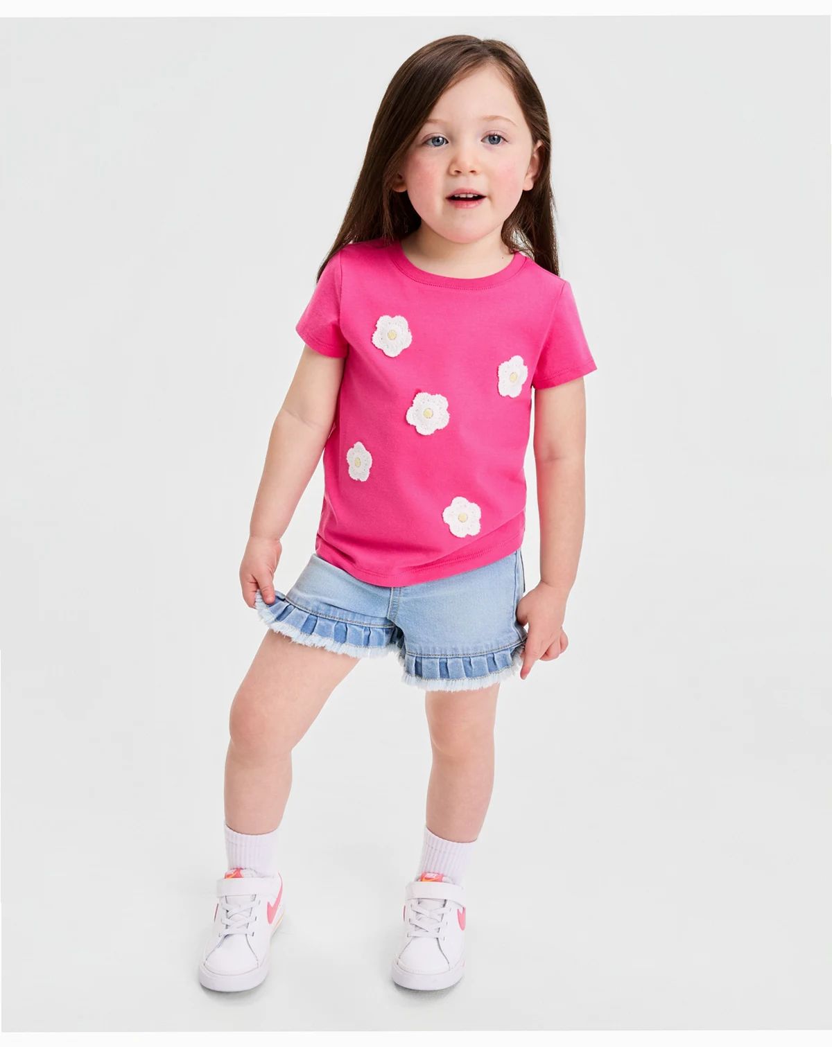 Girls' 12M-5T Crochet Flower Tee, Macy's Exclusive