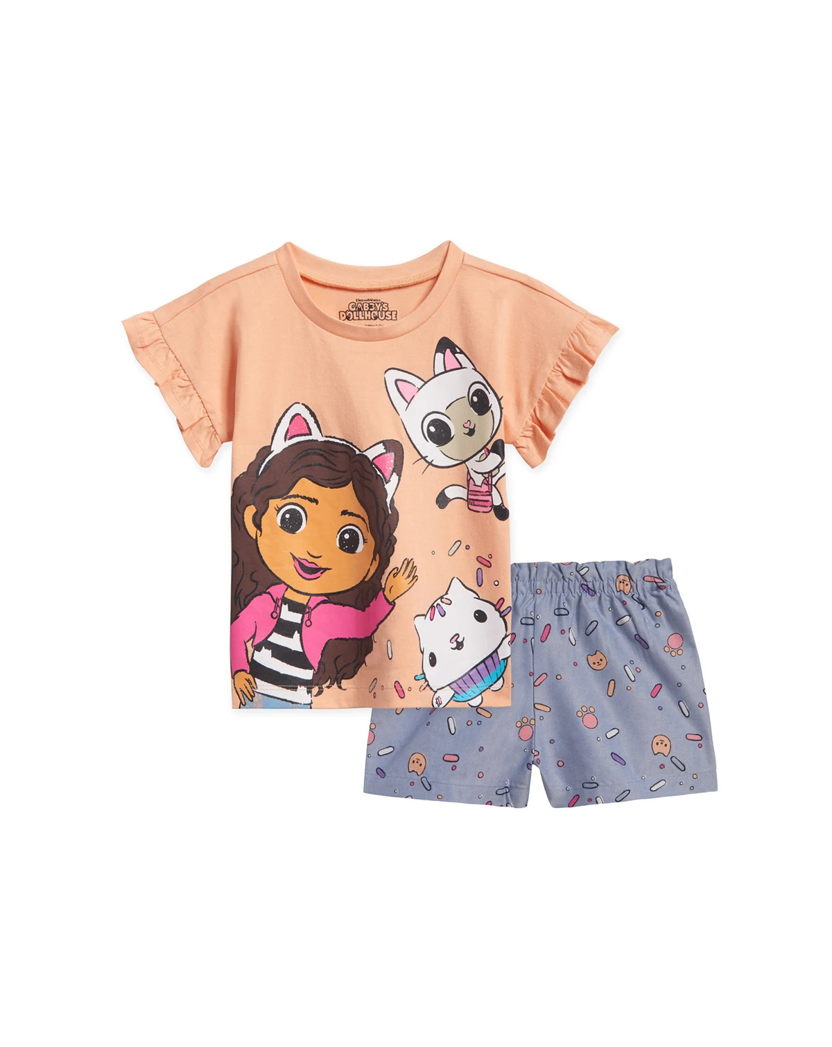 Toddler Girls Dreamworks T-Shirt and Chambray Shorts Outfit Set