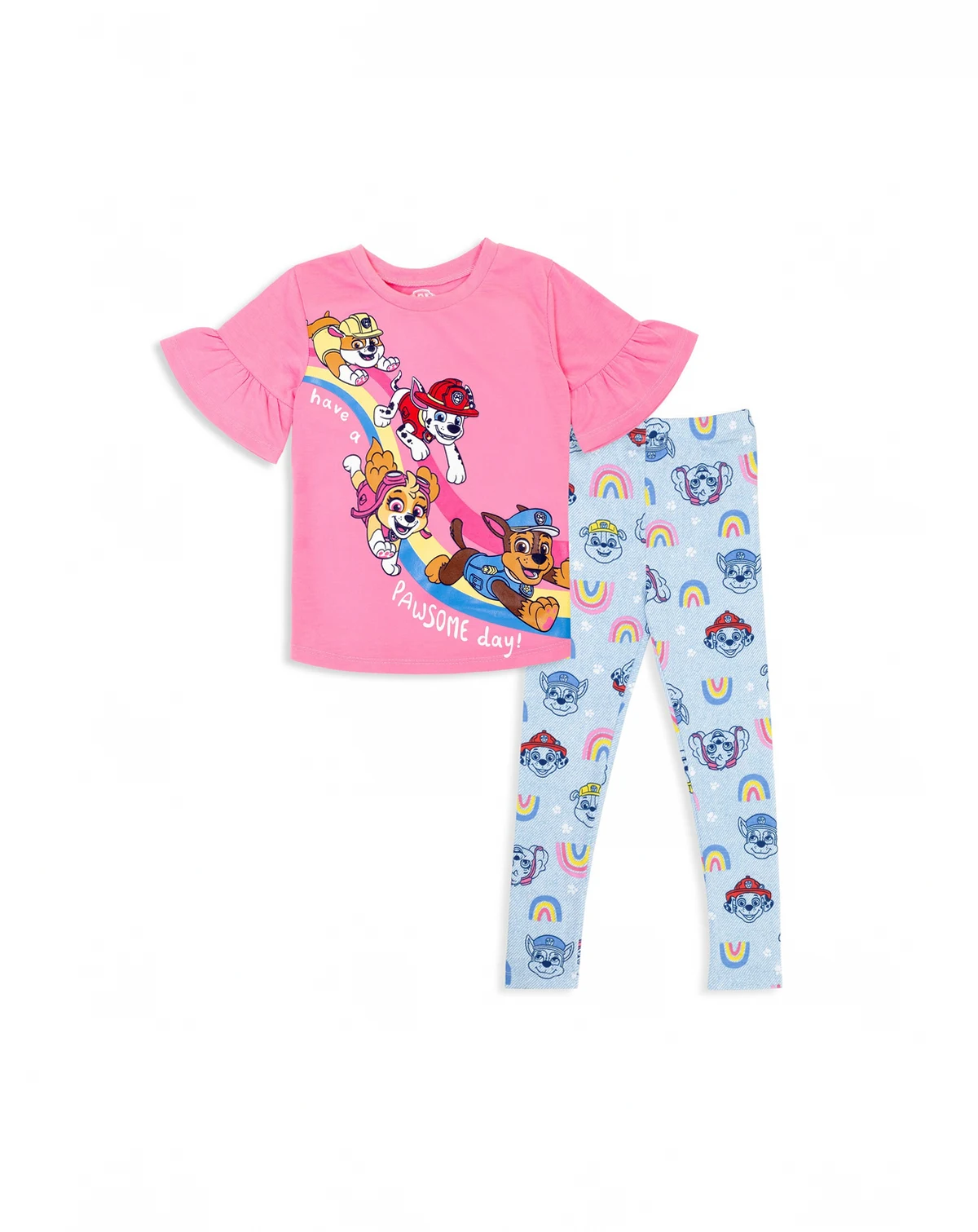 Rubble Marshall Chase Girls T-Shirt and Leggings Outfit Set Toddler |Child