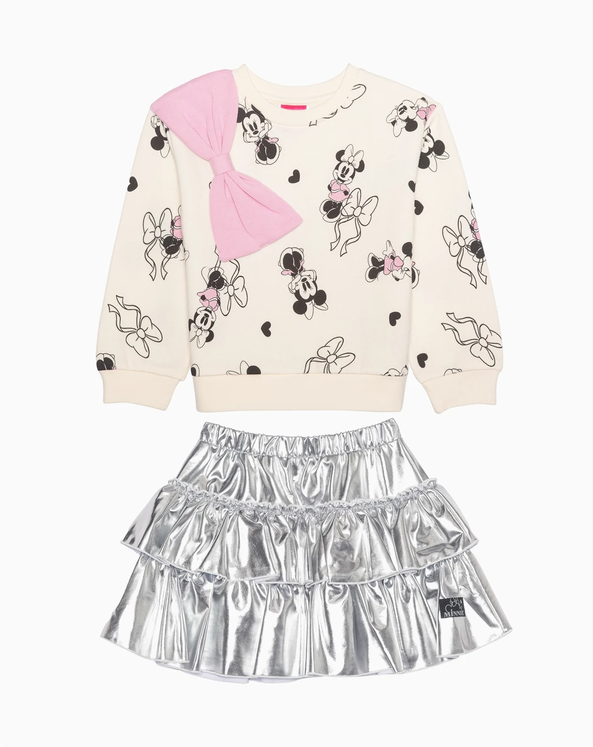 Girls' 2T-6X Minnie Mouse Long-Sleeve Top and Skirt, 2-Piece Set