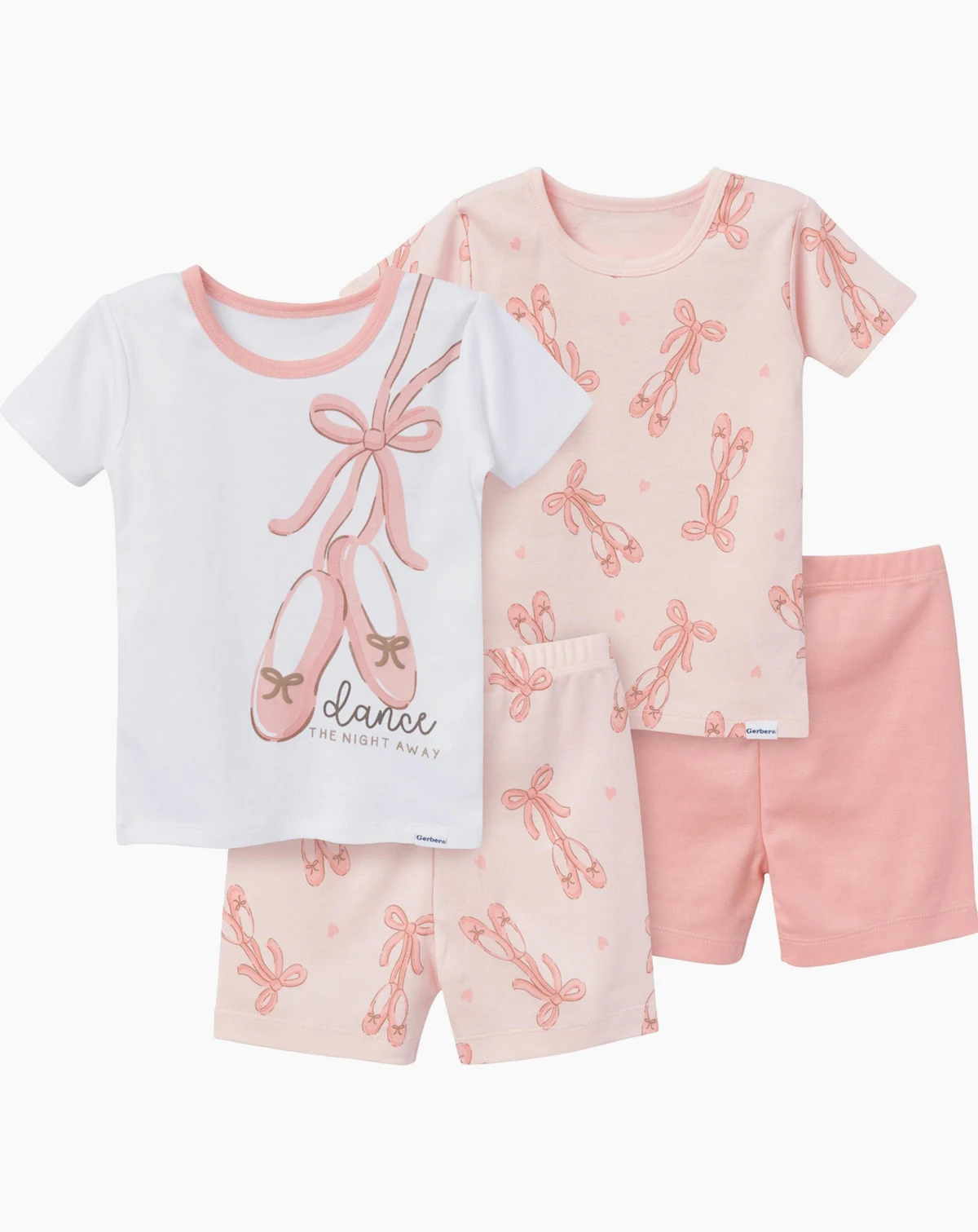 Toddler Girls Short Pajamas Set, 4 Piece