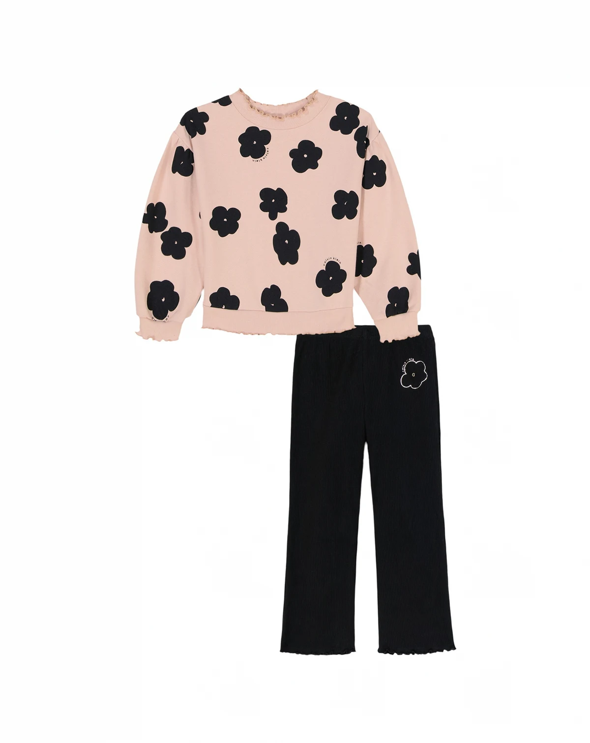 Girls' Toddler 2T-4T Long-Sleeve Sweatshirt and Ribbed Pants, 2-Piece Set