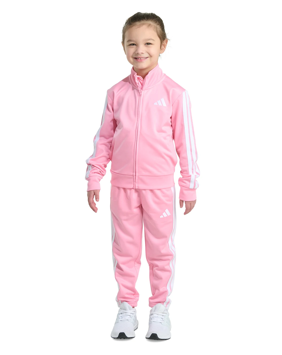 Toddler & Little Girls Tricot Long-Sleeve Essential 3-Stripe Tricot Track Jacket & Pants, 2 Piece Set