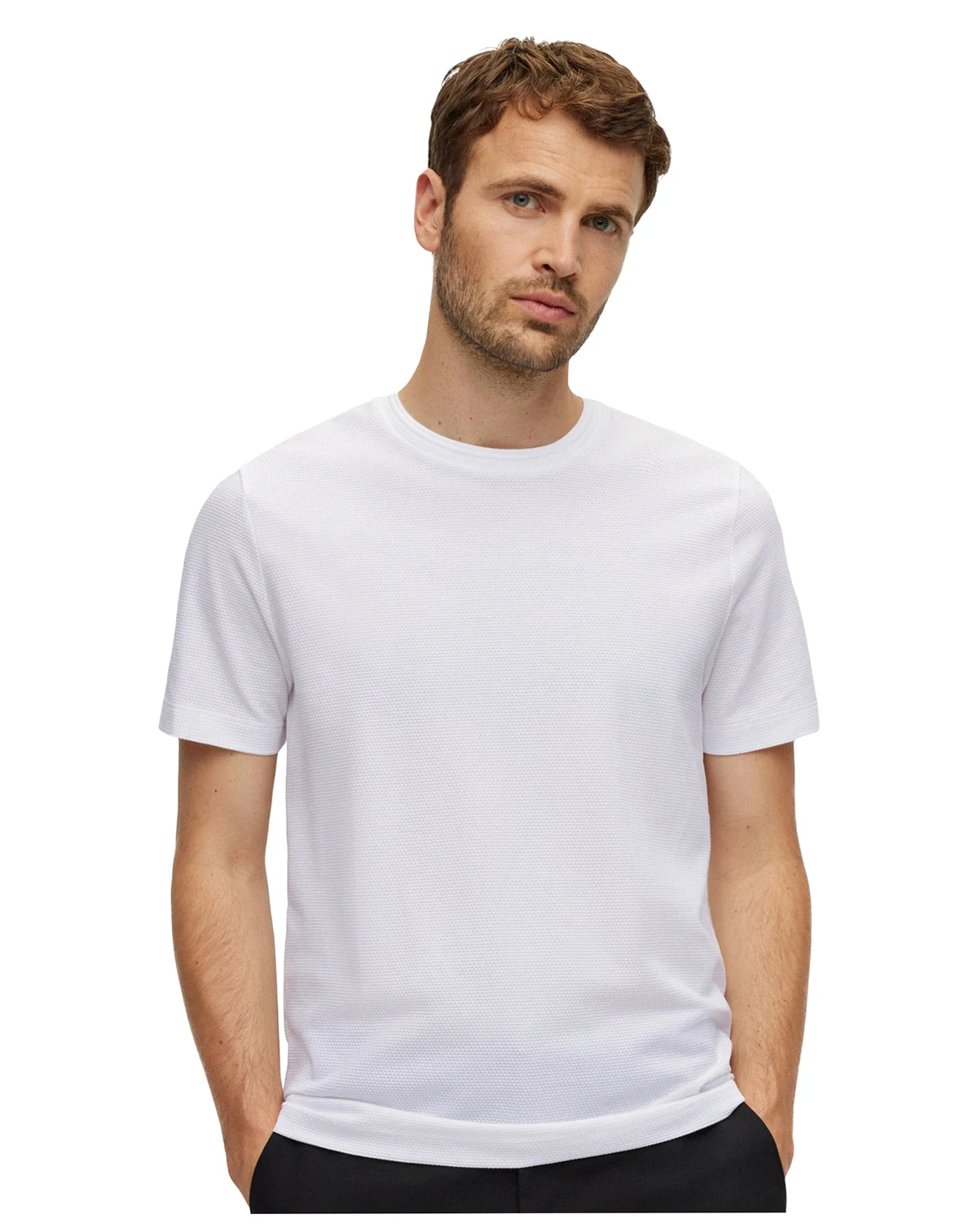 Men's Cotton-Blend Bubble-Jacquard T-Shirt
