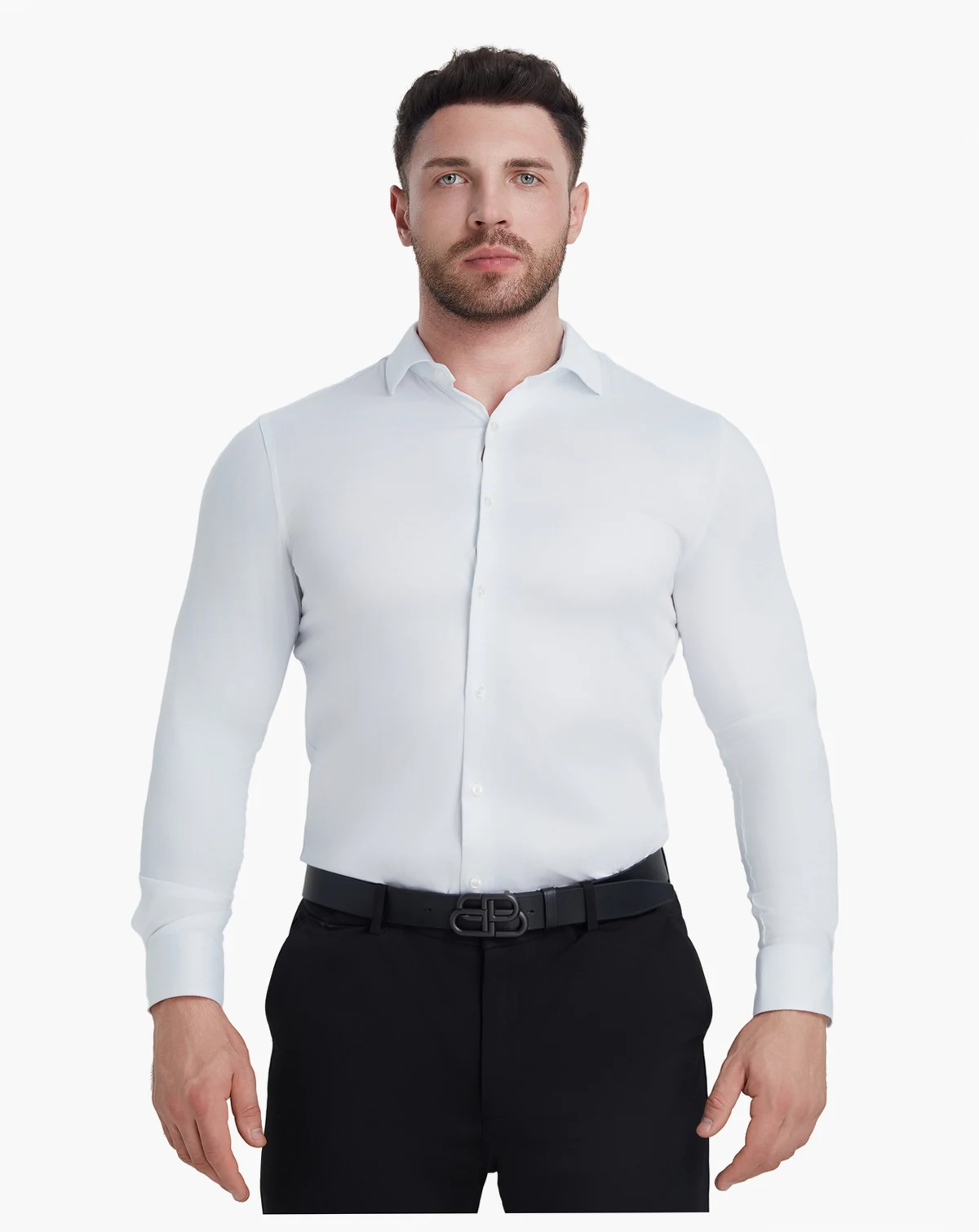 Solid Sateen Slim Fit Dress Shirt