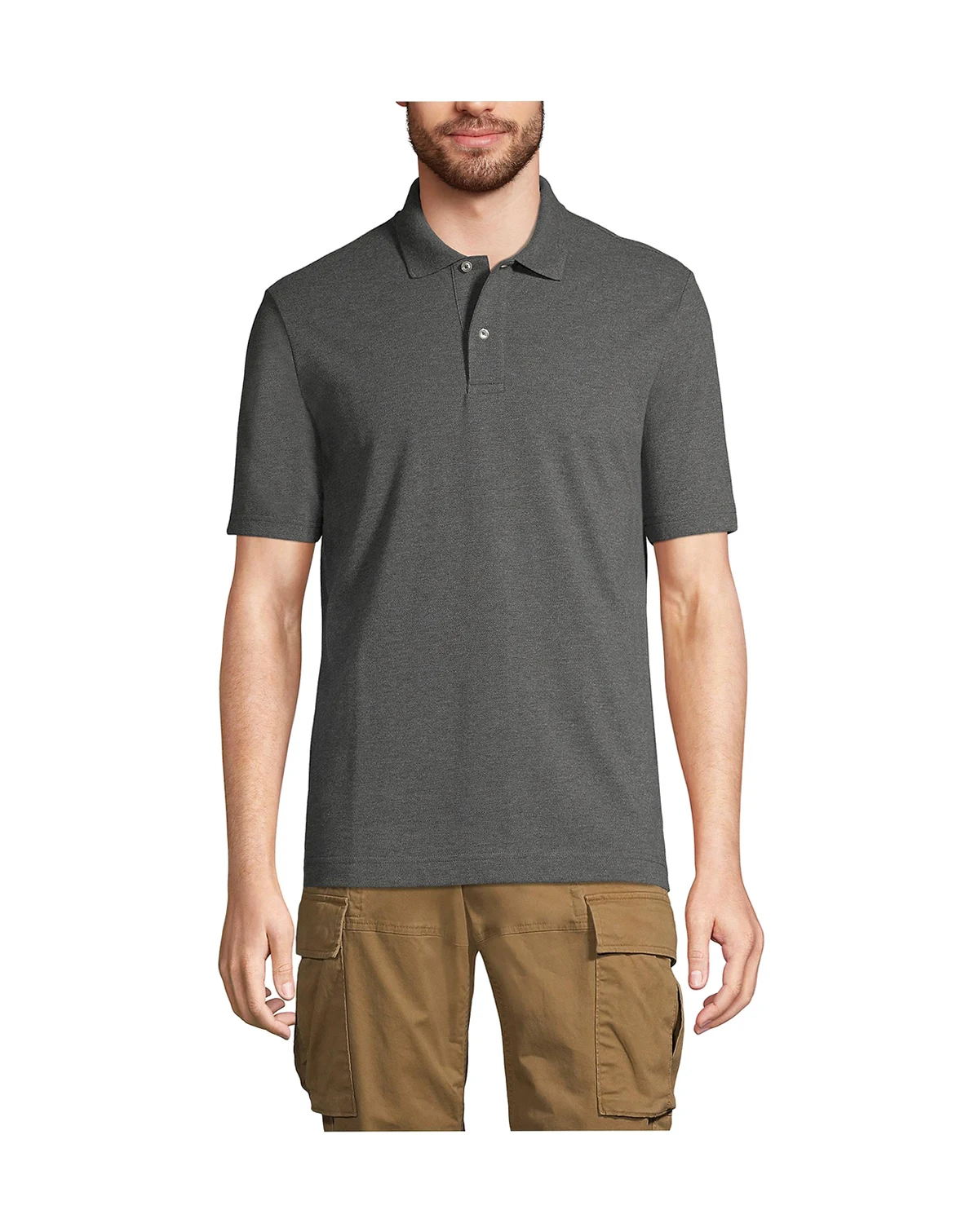 Men's Short Sleeve Basic Mesh Polo Shirt