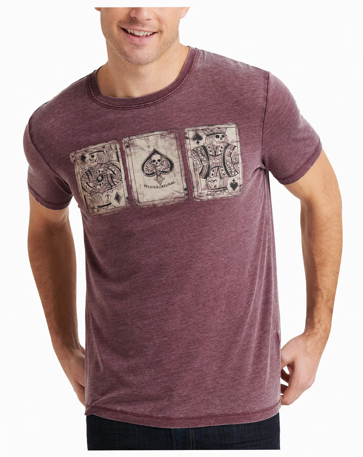 Men's Poker Cards Short-Sleeve T-Shirt, Port Royle Burnout