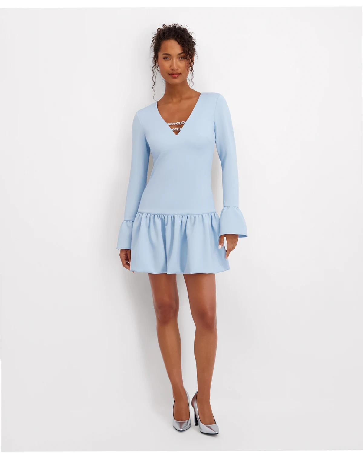 Women's Fluence Bottom Long Sleeves Mini Dress