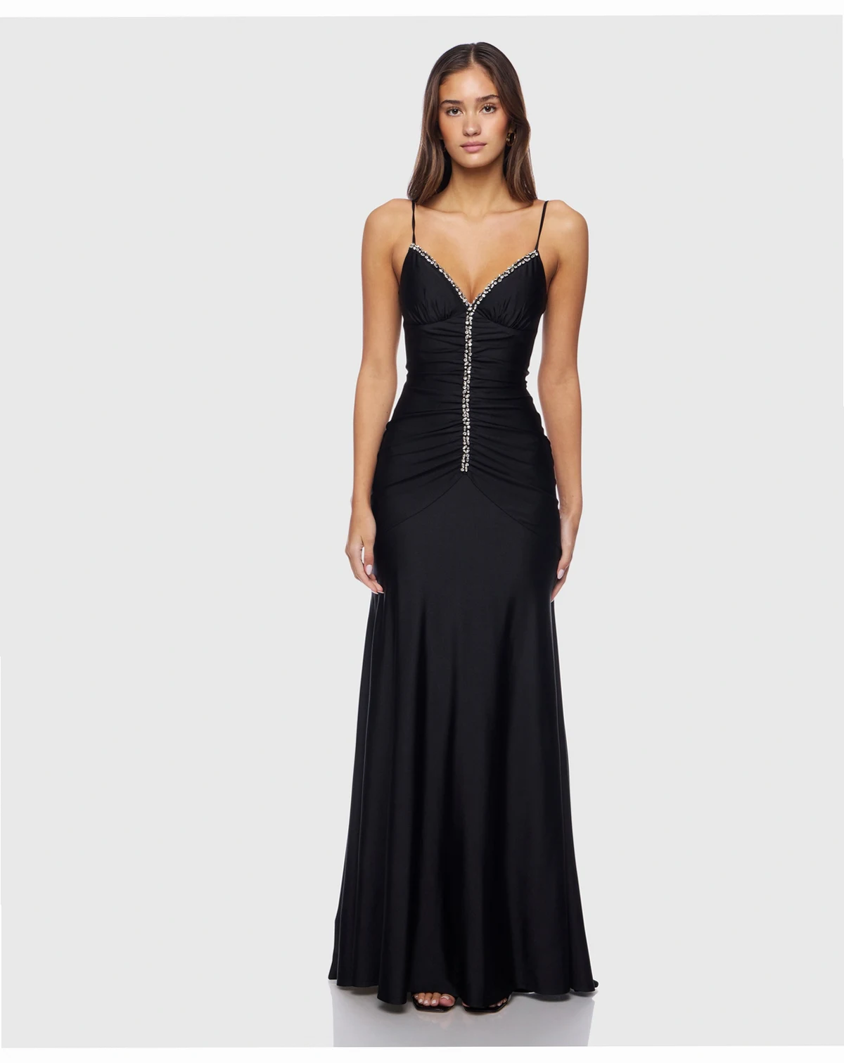 Women's V-Neck Rhinestone Gown