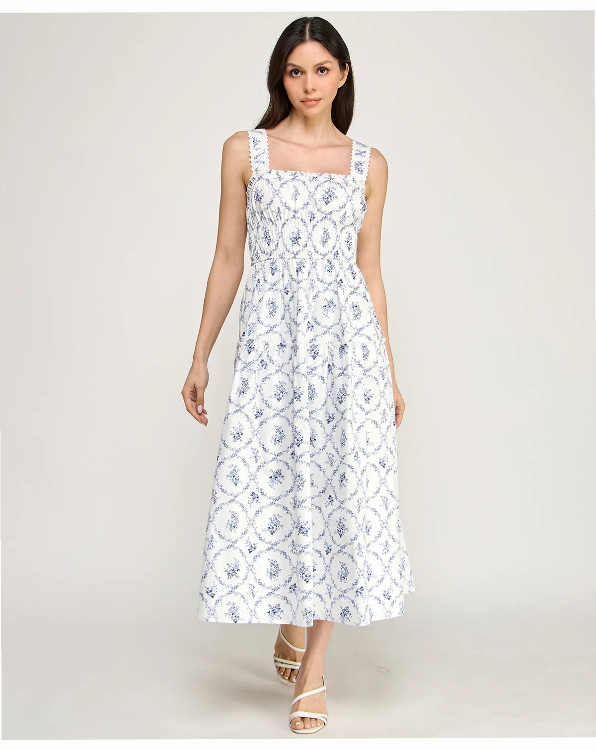 Juniors' Strap Bow Back Midi Dress