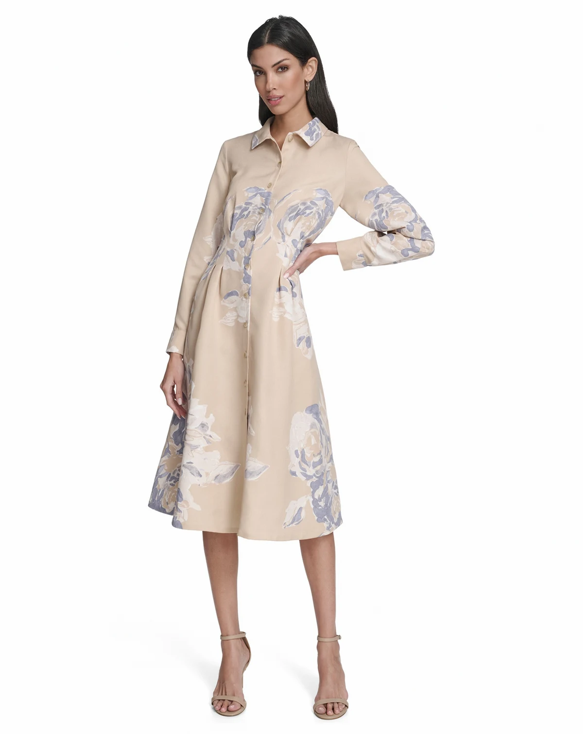 Women's Printed Collar Shirt Dress