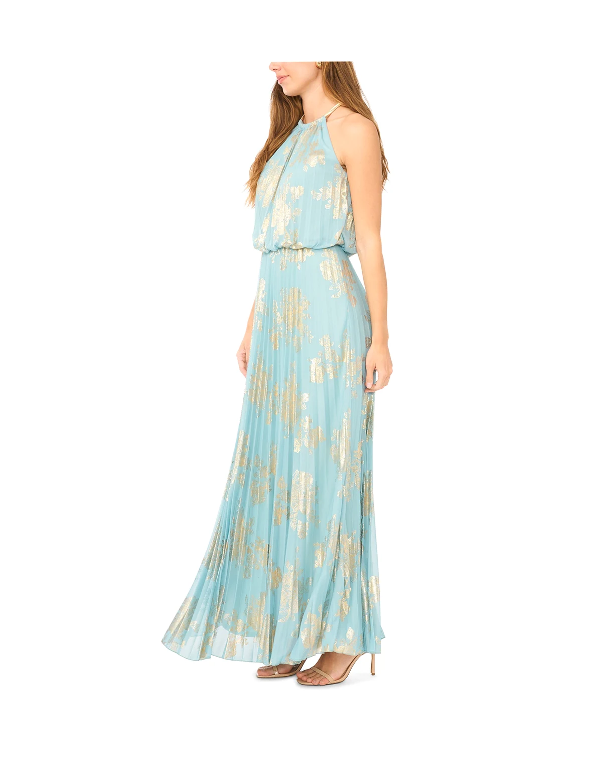 Women's Embellishment Halter-Neck Pleated Gown