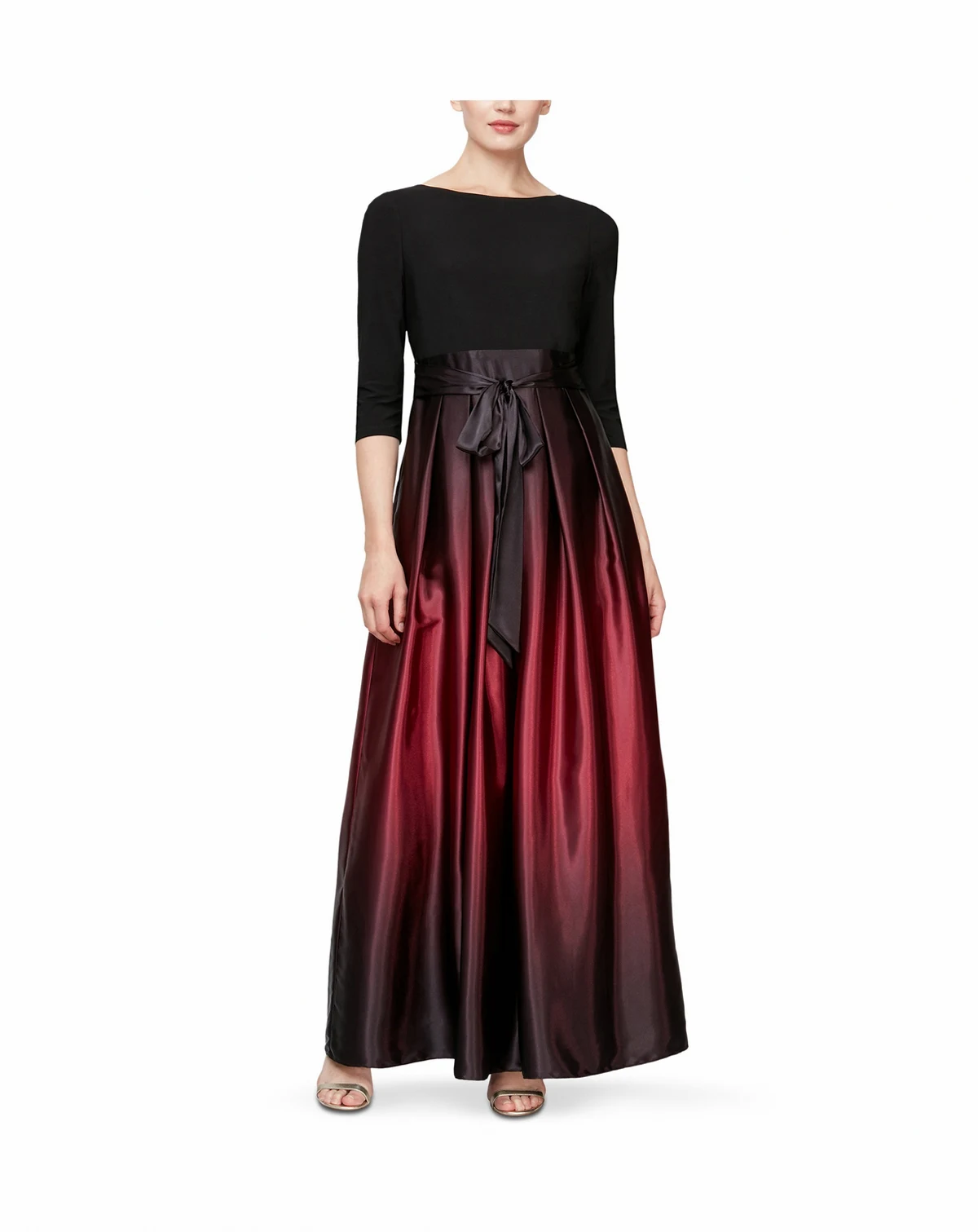 Women's 3/4-Sleeve Ombré Gown