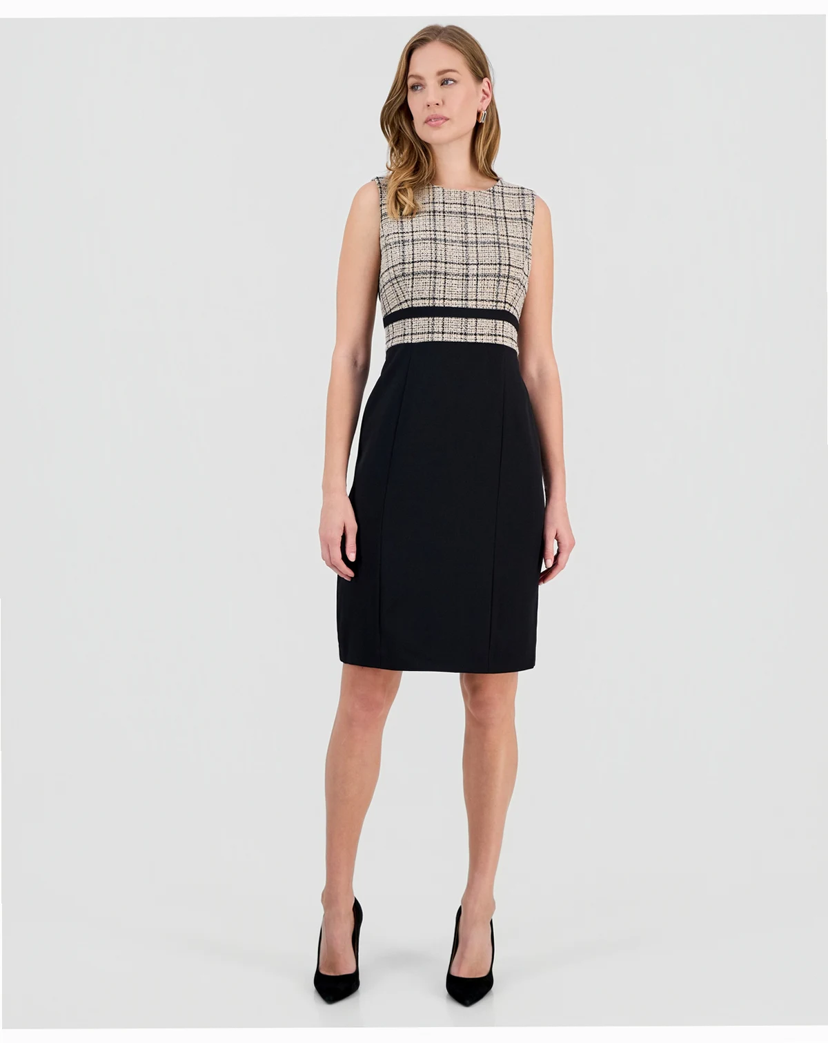 Women's Colorblock Sleeveless Sheath Dress