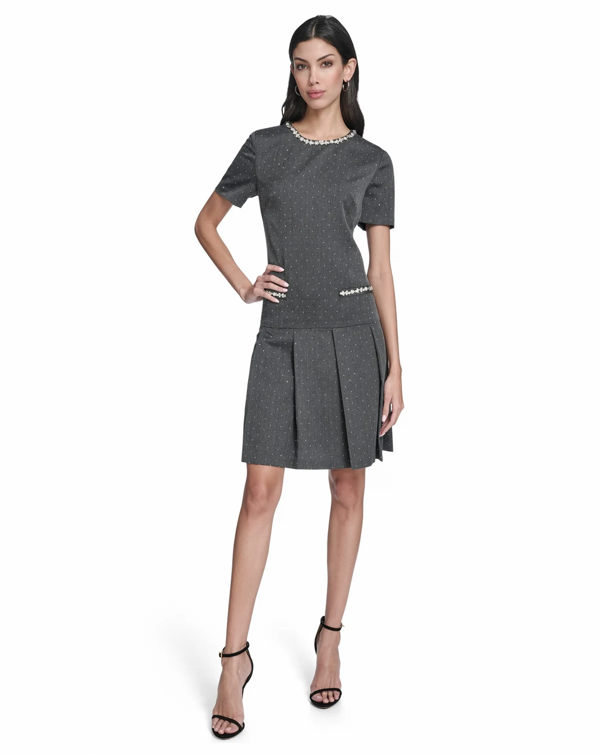 Women's Drop Waist Short-Sleeve Dress