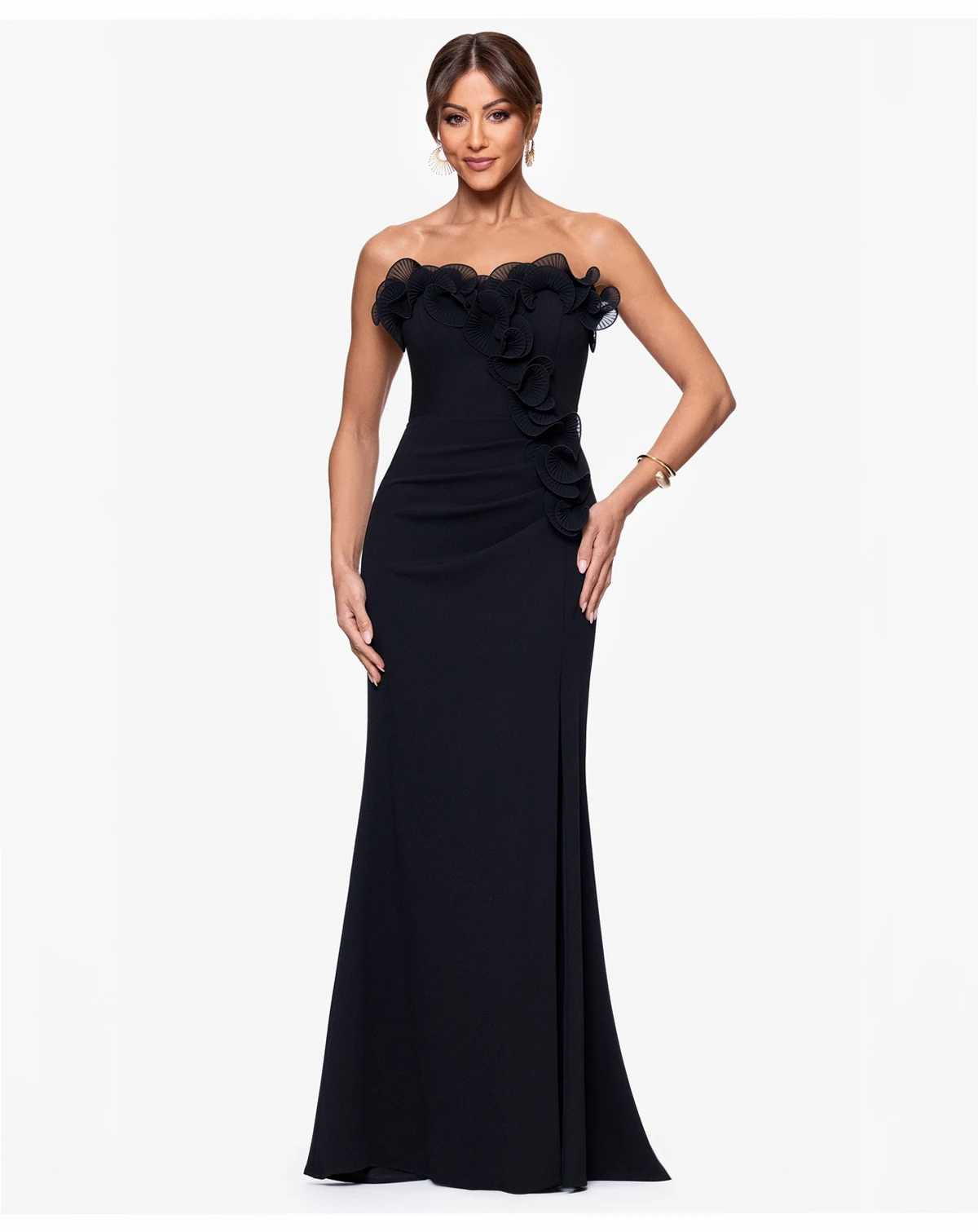 Petite Strapless Long Gown