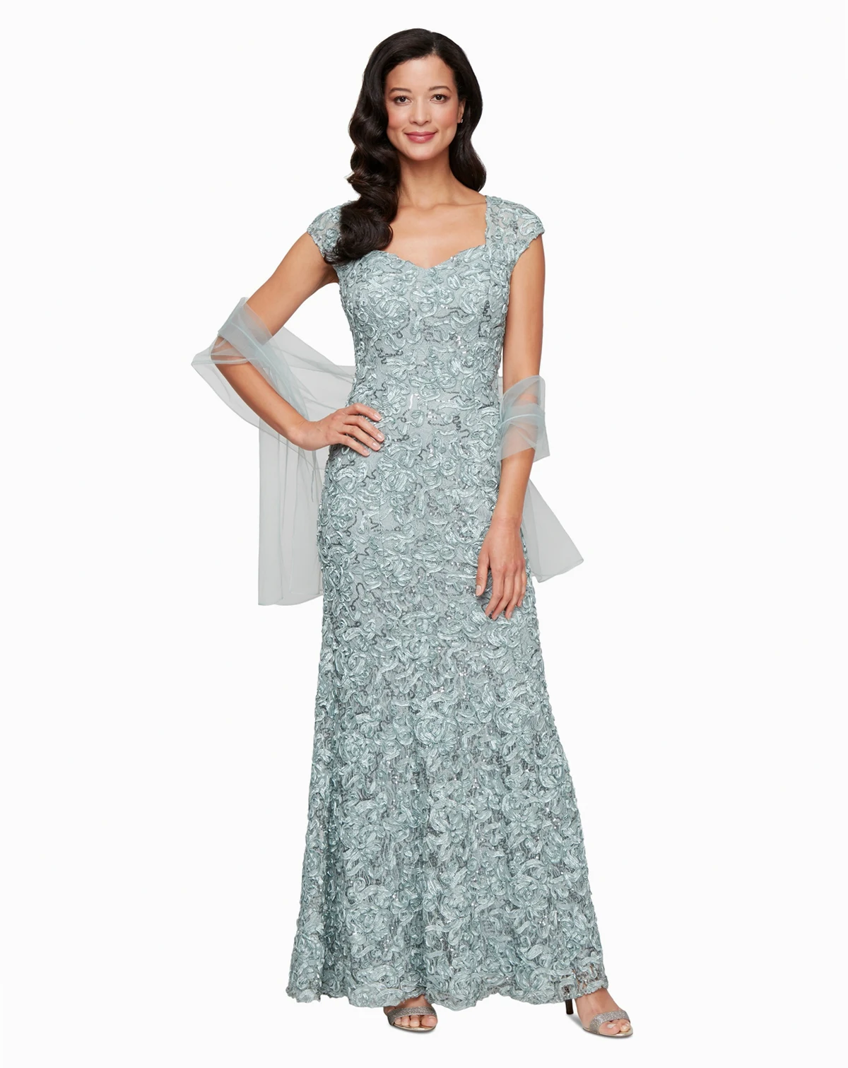 Petite Sequin Sweetheart Gown