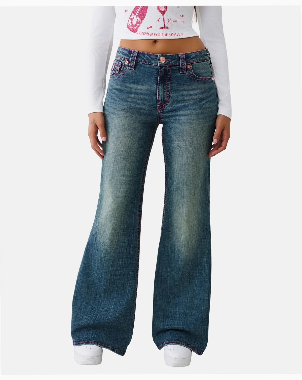 Women's Katrina High Rise Big T Flare Flap Jeans