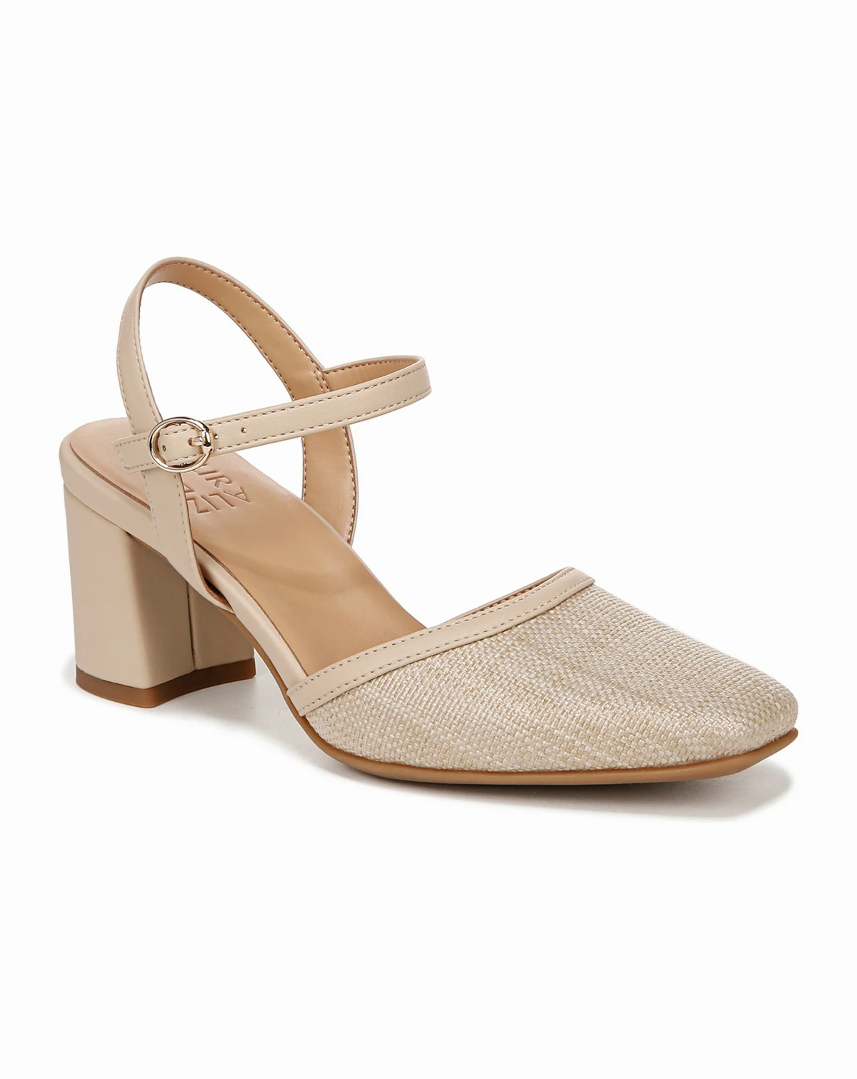 Wave Square Toe Ankle Strap Pumps