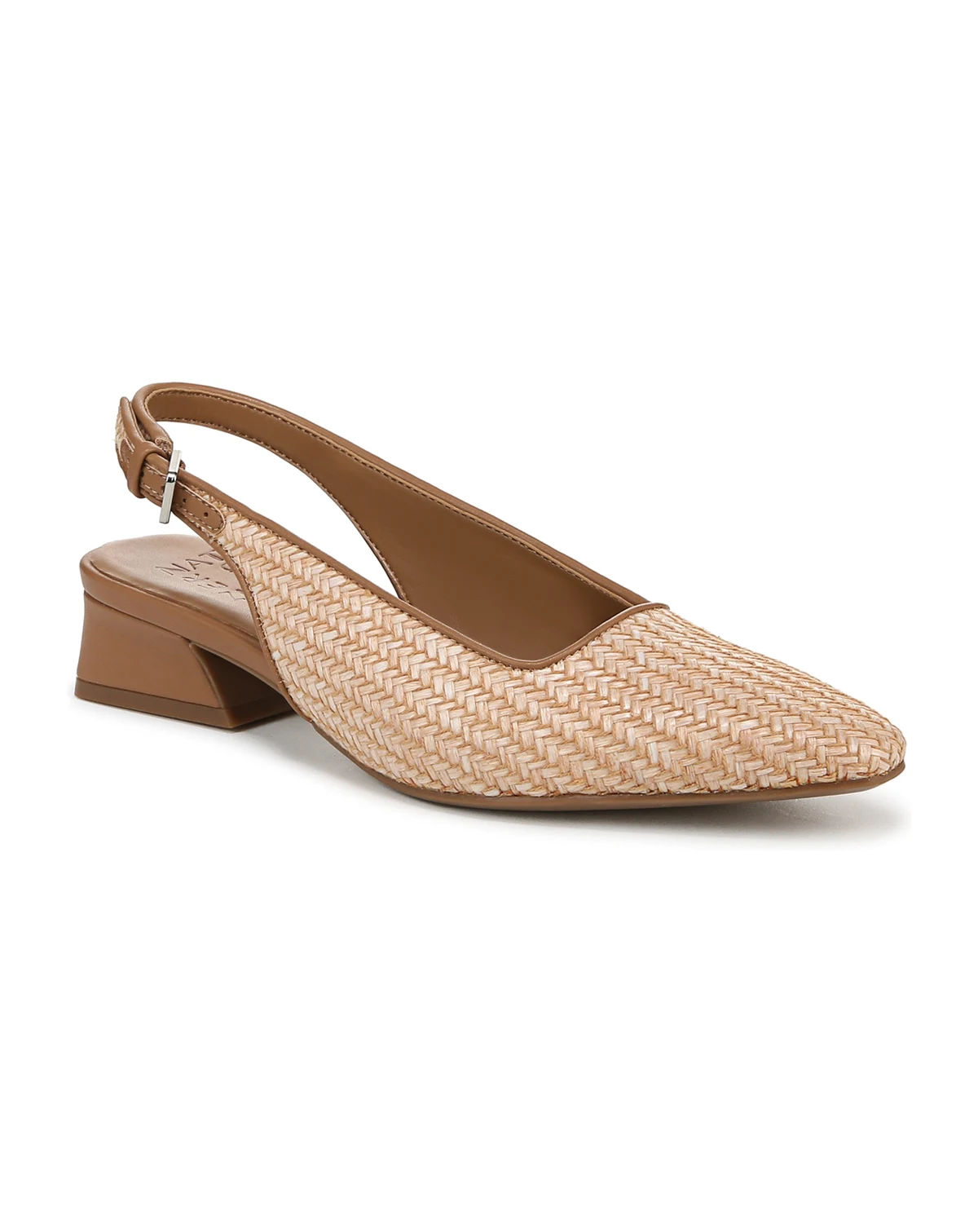 Women's Ginger 2 Snip Toe Asymmetrical Low Block Heel Slingbacks