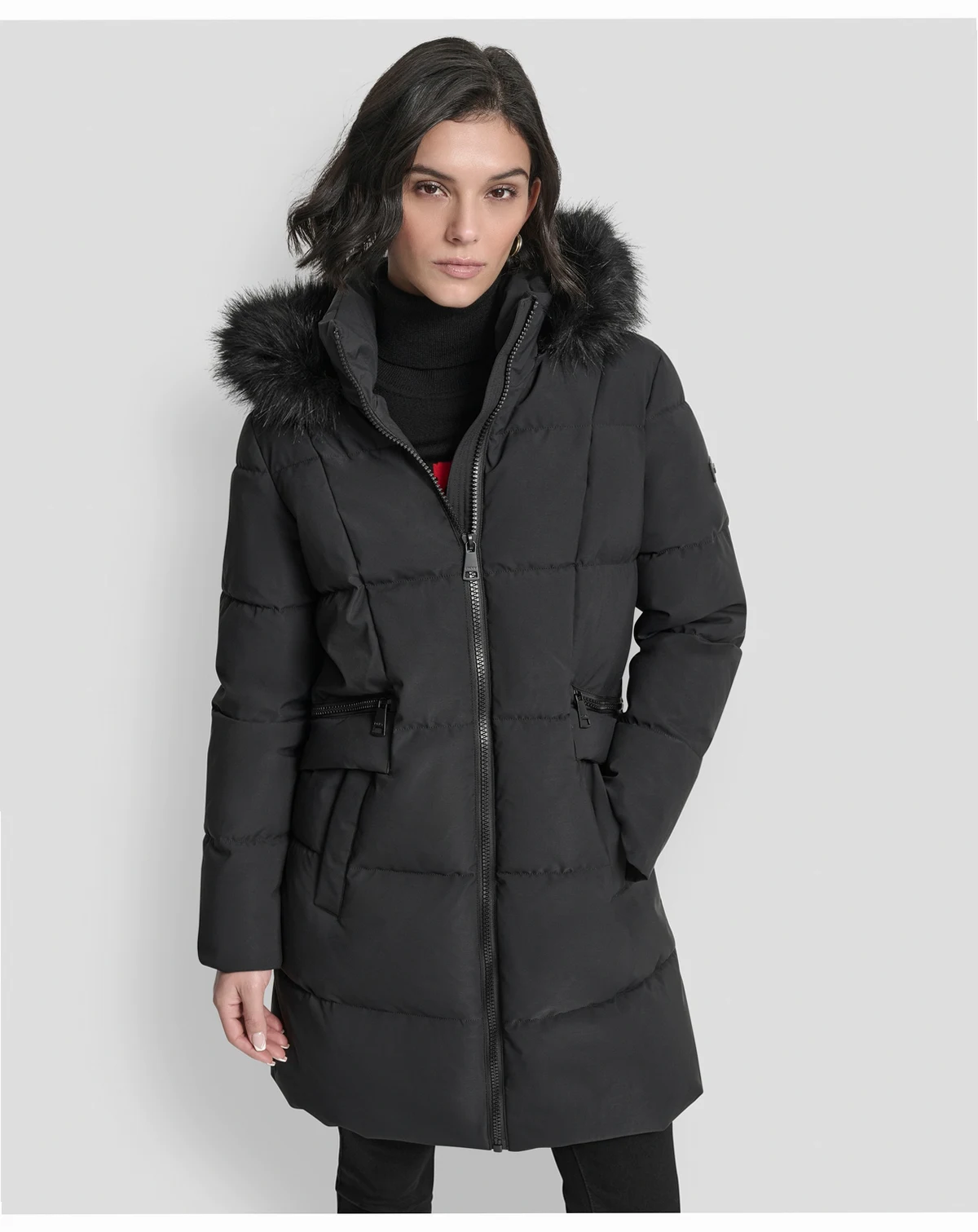 Women's Hooded Zipper Puffer Coat