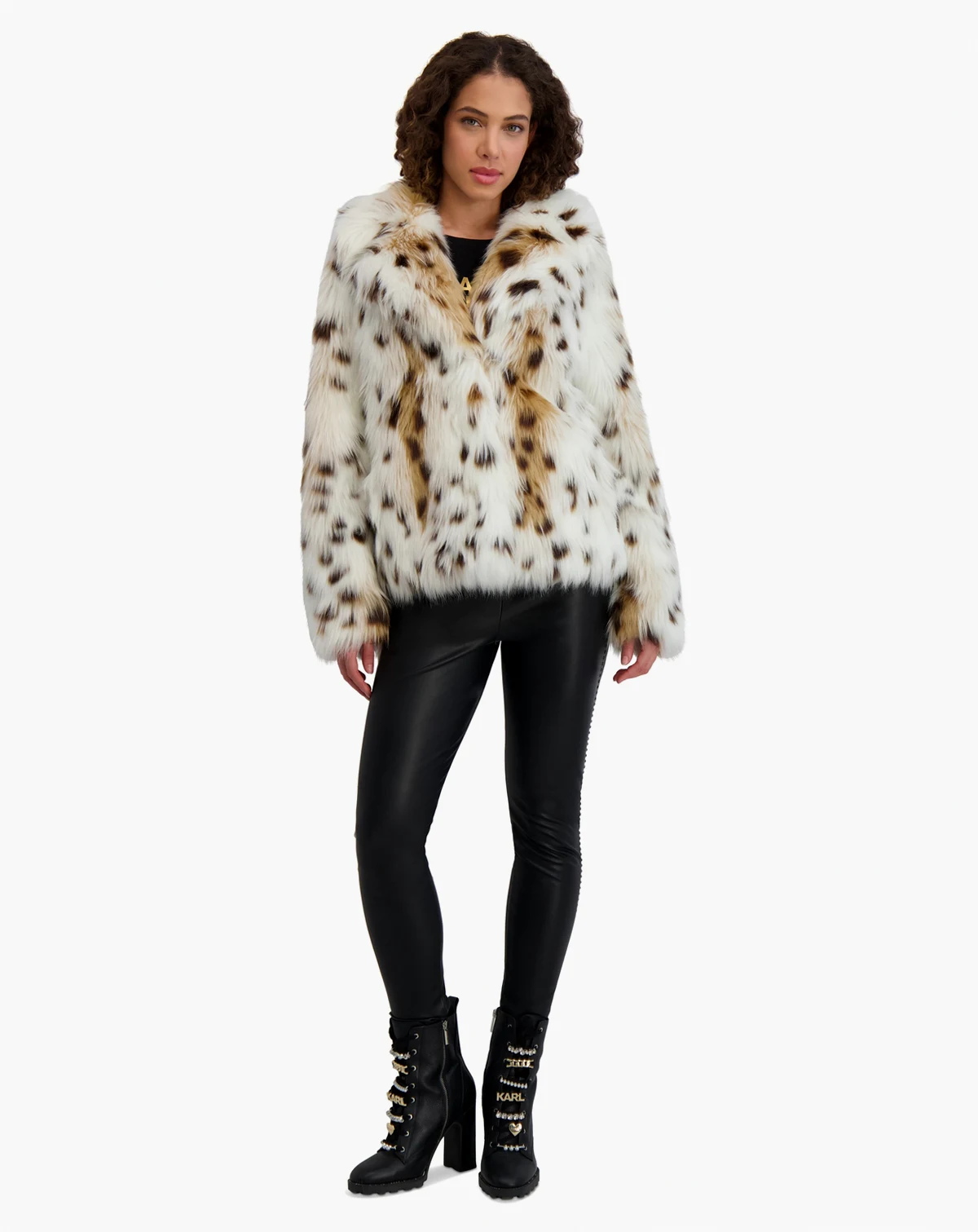 Women's Leopard-Print Faux-Fur Coat