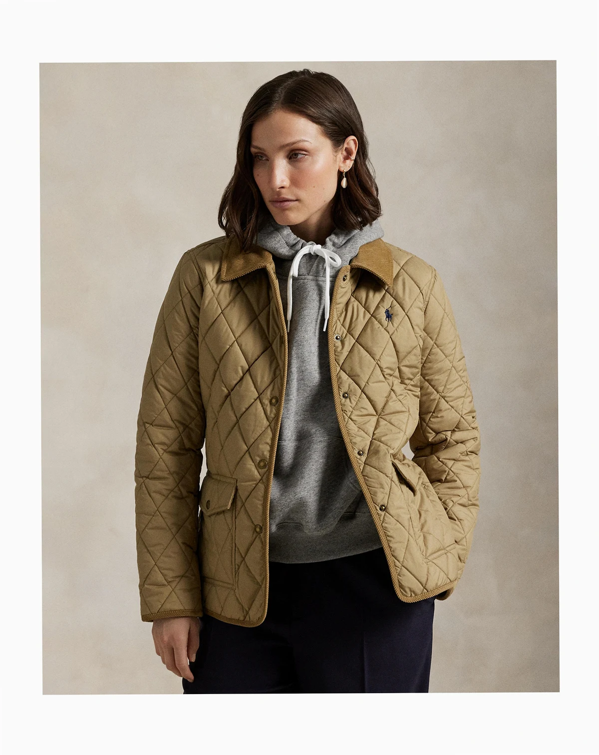 Women's Corduroy-Trim Quilted Barn Jacket