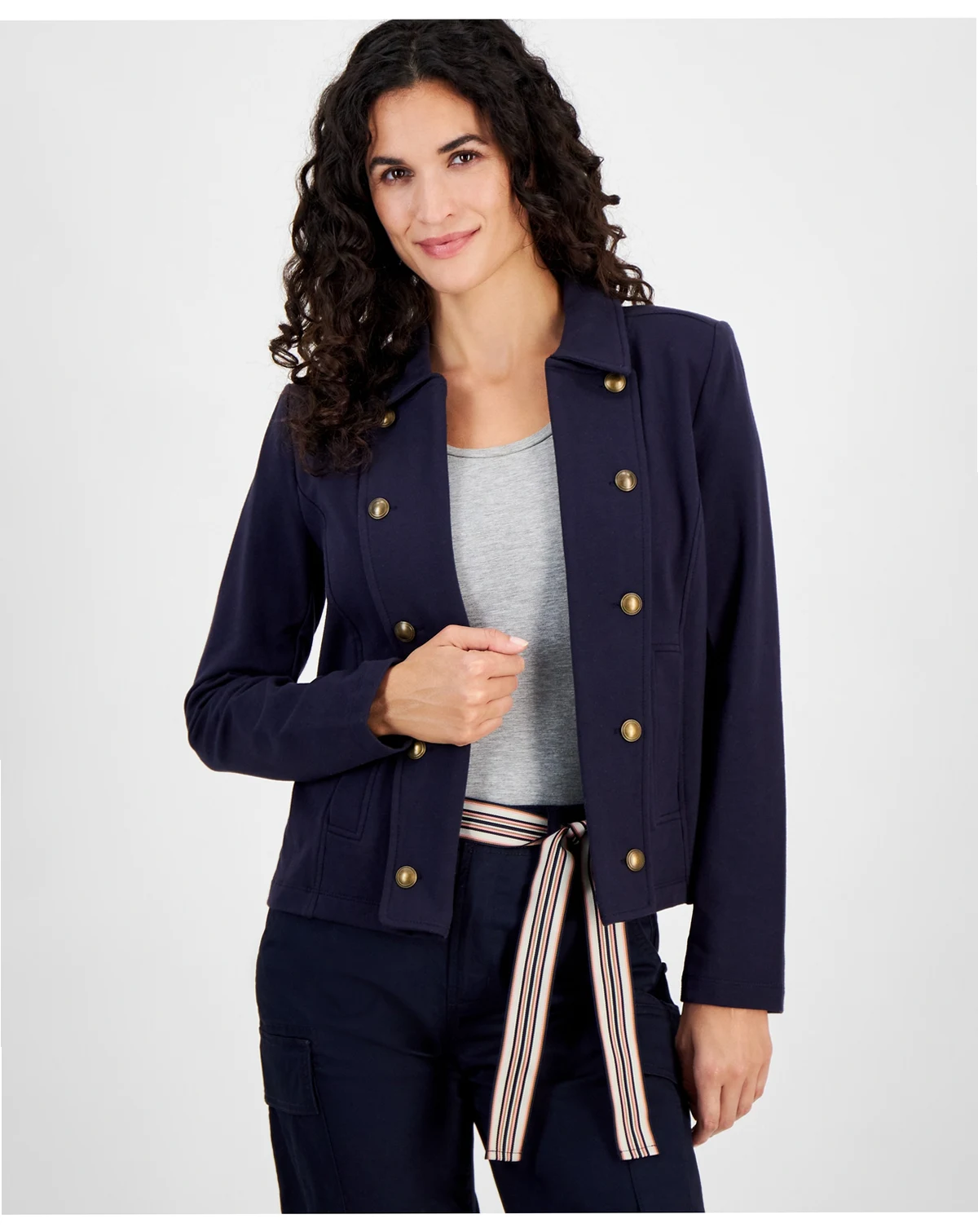 Jeans Women's Open-Front Captain's Jacket, Online Only