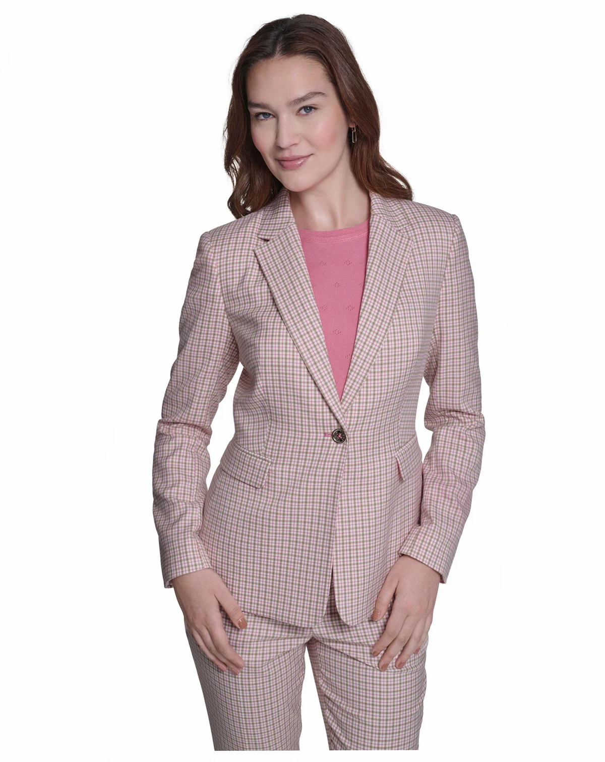 Women's Plaid Notch Collar Slim Fit Blazer