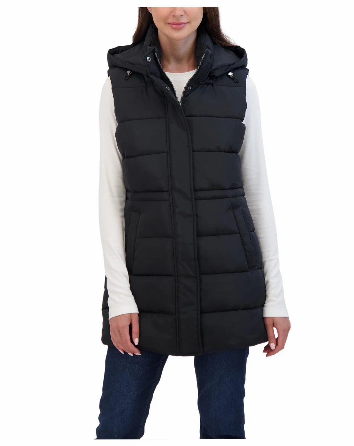 Women's Puffer Vest With Drawstring Waist