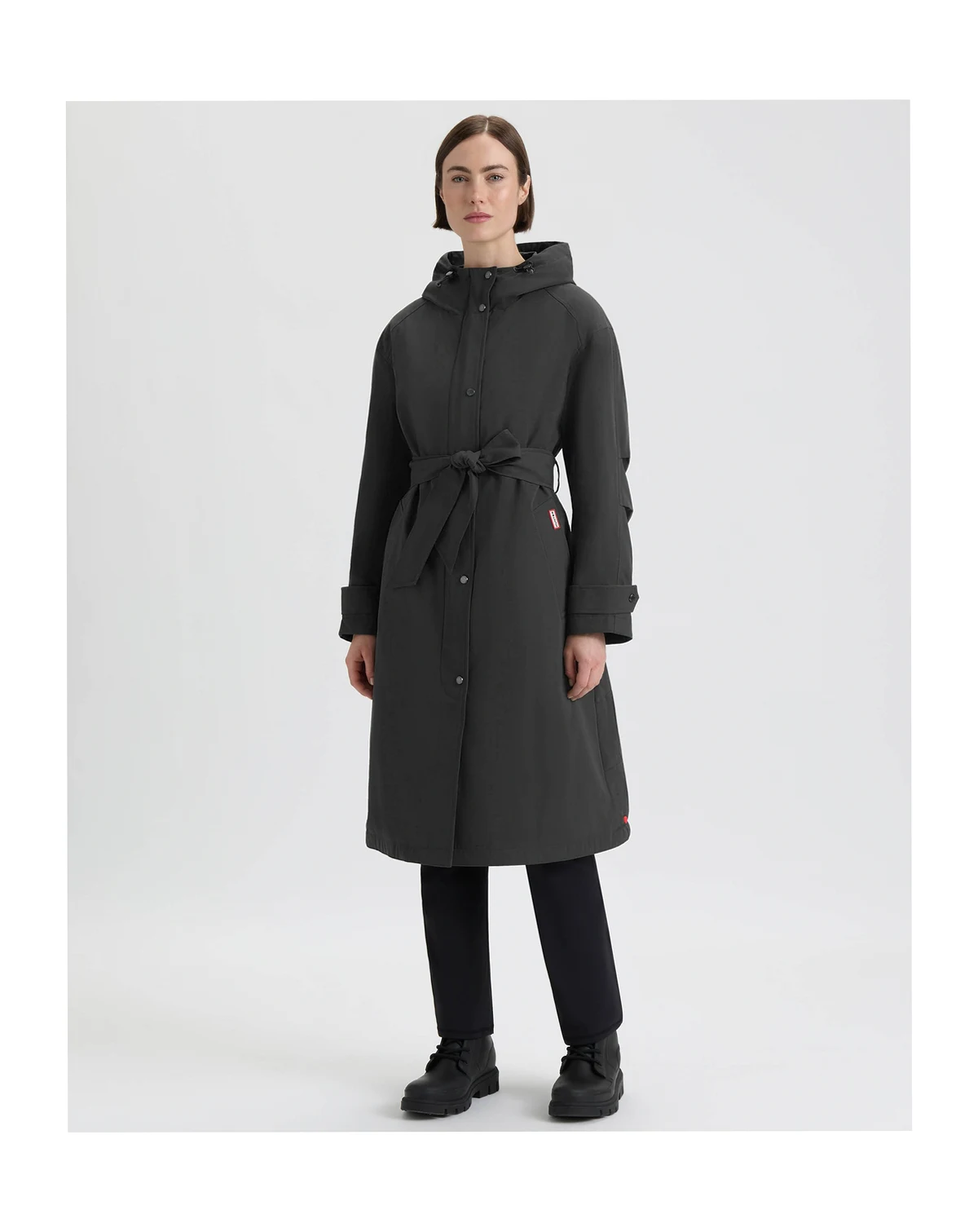 Women's Hooded Belt Trench Coat