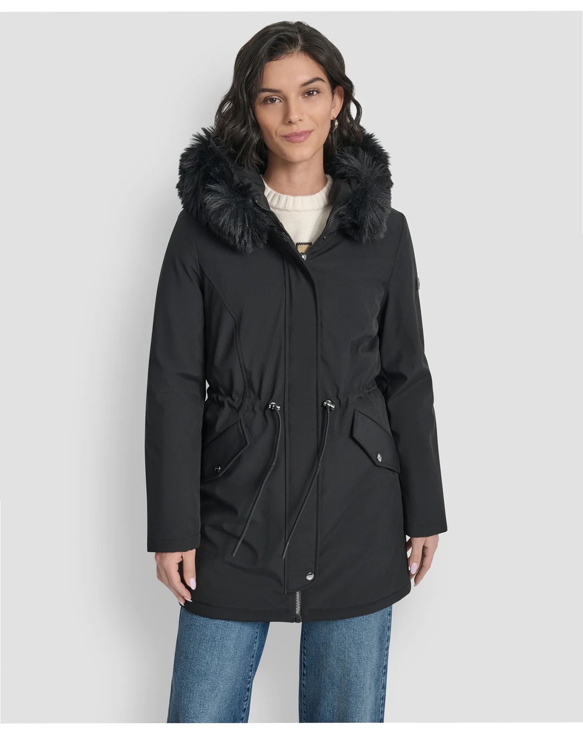 Women's Trim Hooded Anorak Puffer Coat