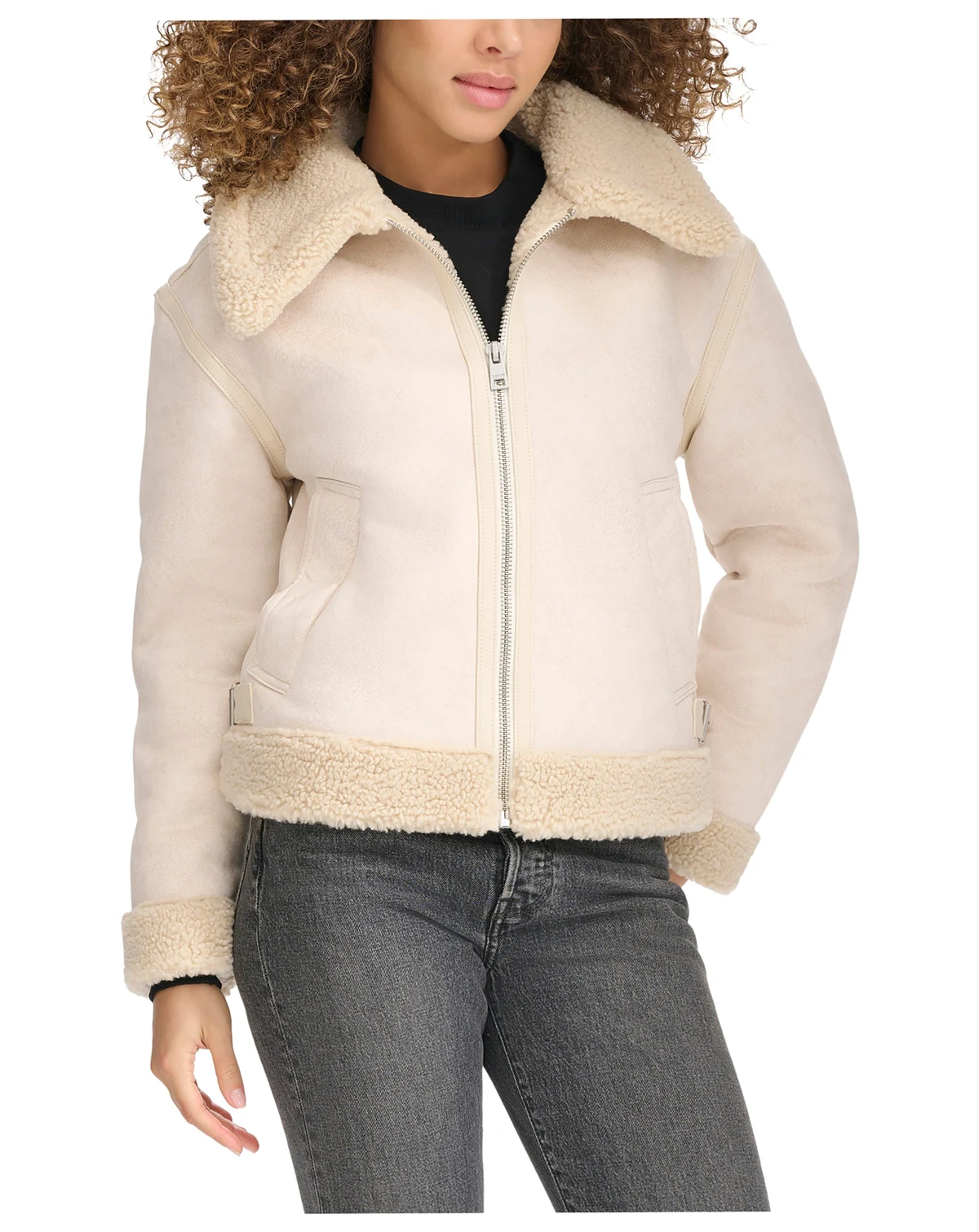 Women's Faux Shearling Aviator Jacket