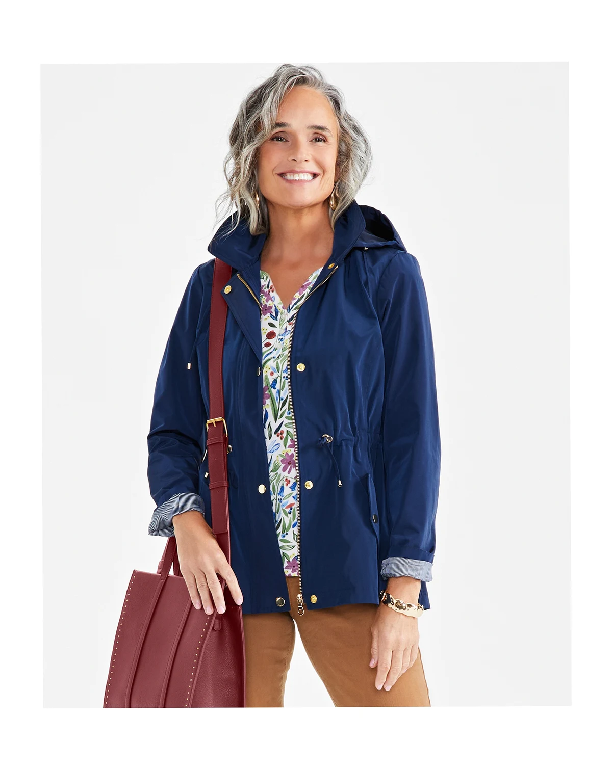 Women's Petite Hooded Anorak, Created for Macy's