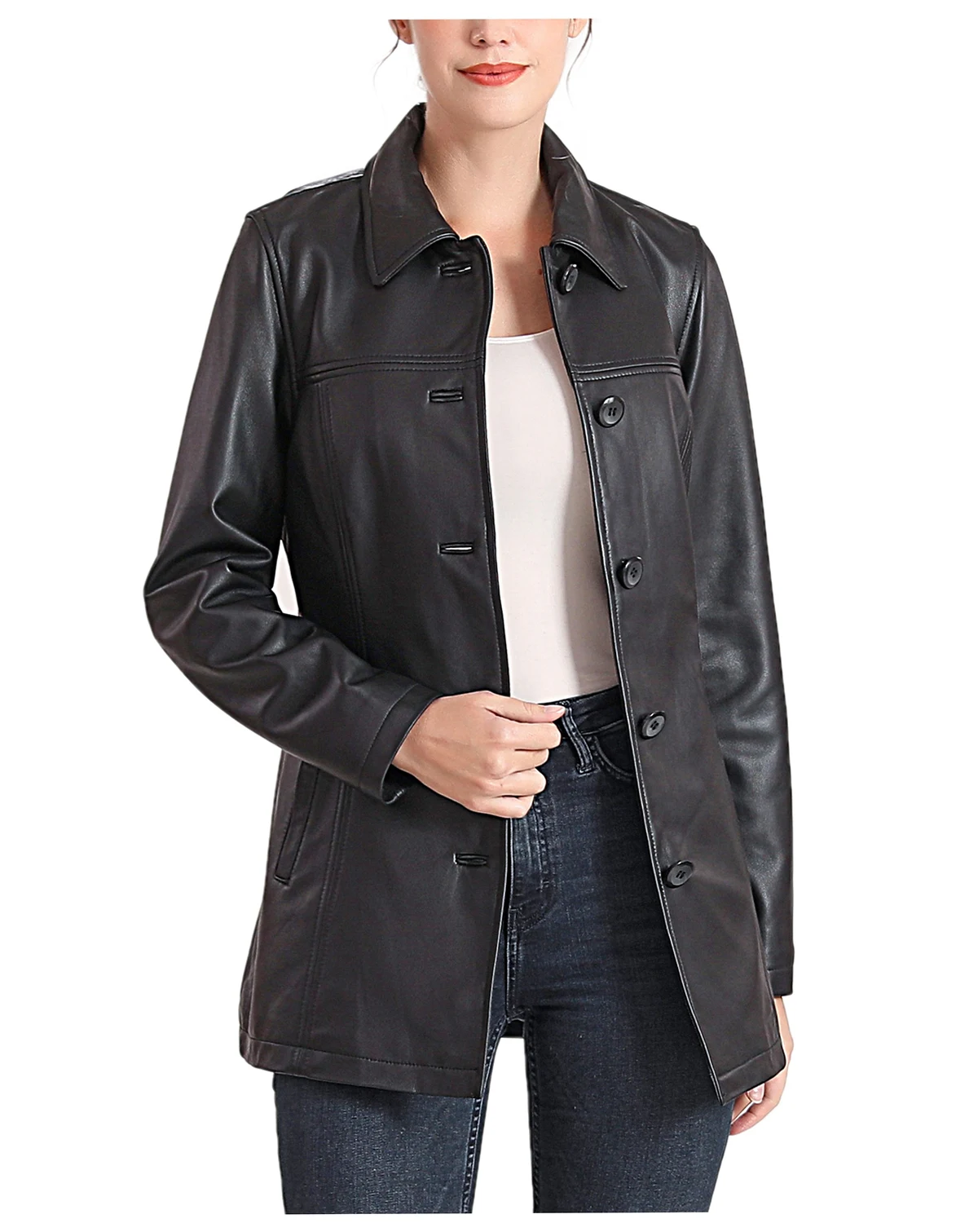 Women's Evie Leather Car Coat