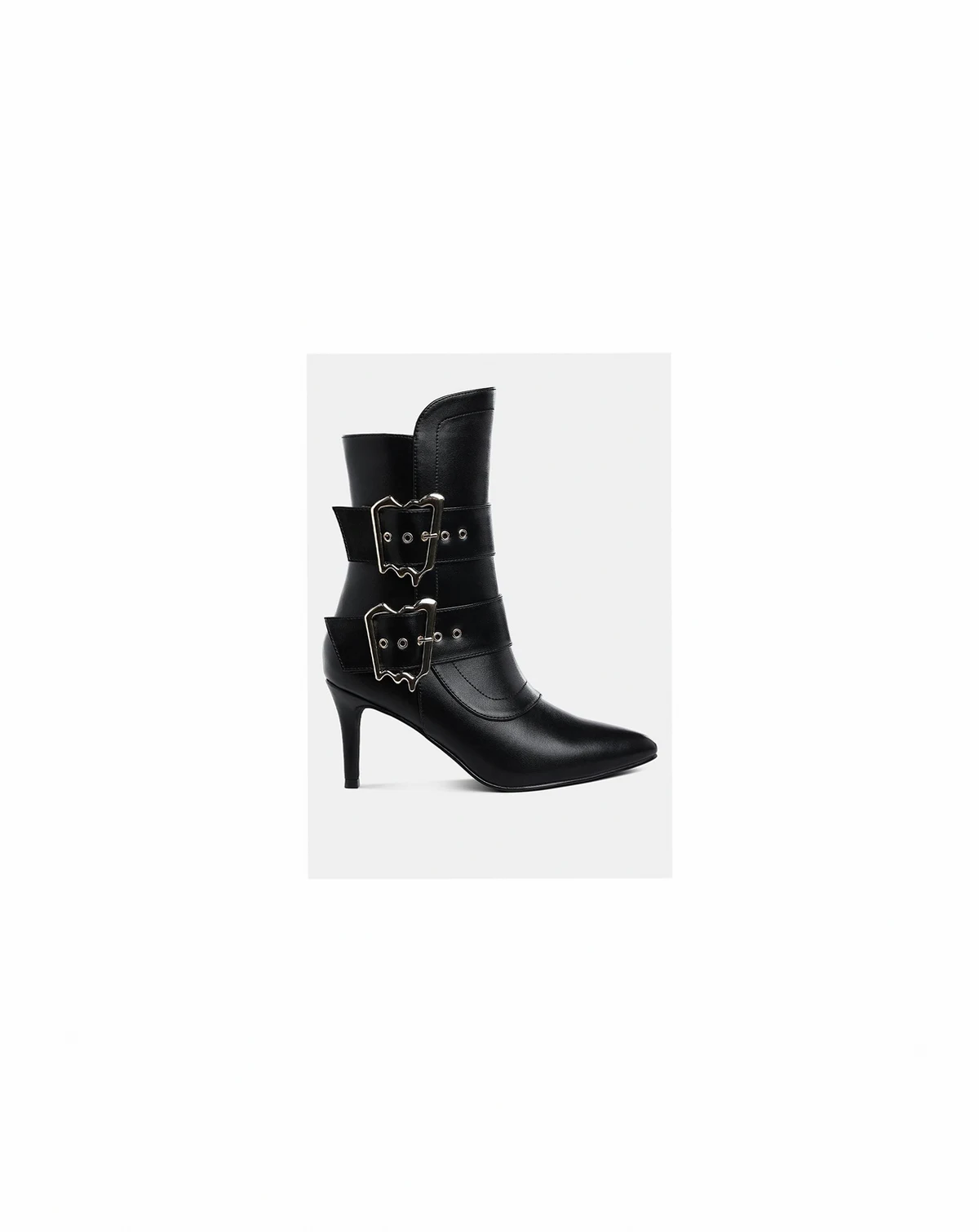Womens Ebera Chunky Buckle Strap Ankle Boots