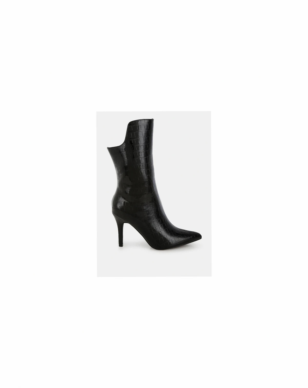 Womens Kultrus Croco Stiletto Heel Mid-Calf Boots