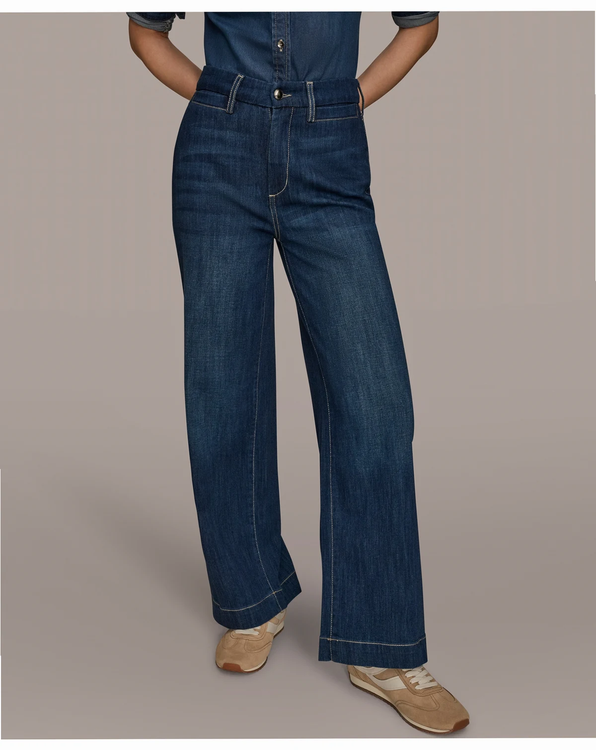 Women's High Rise Modern Luxe Denim Wide Leg Jeans