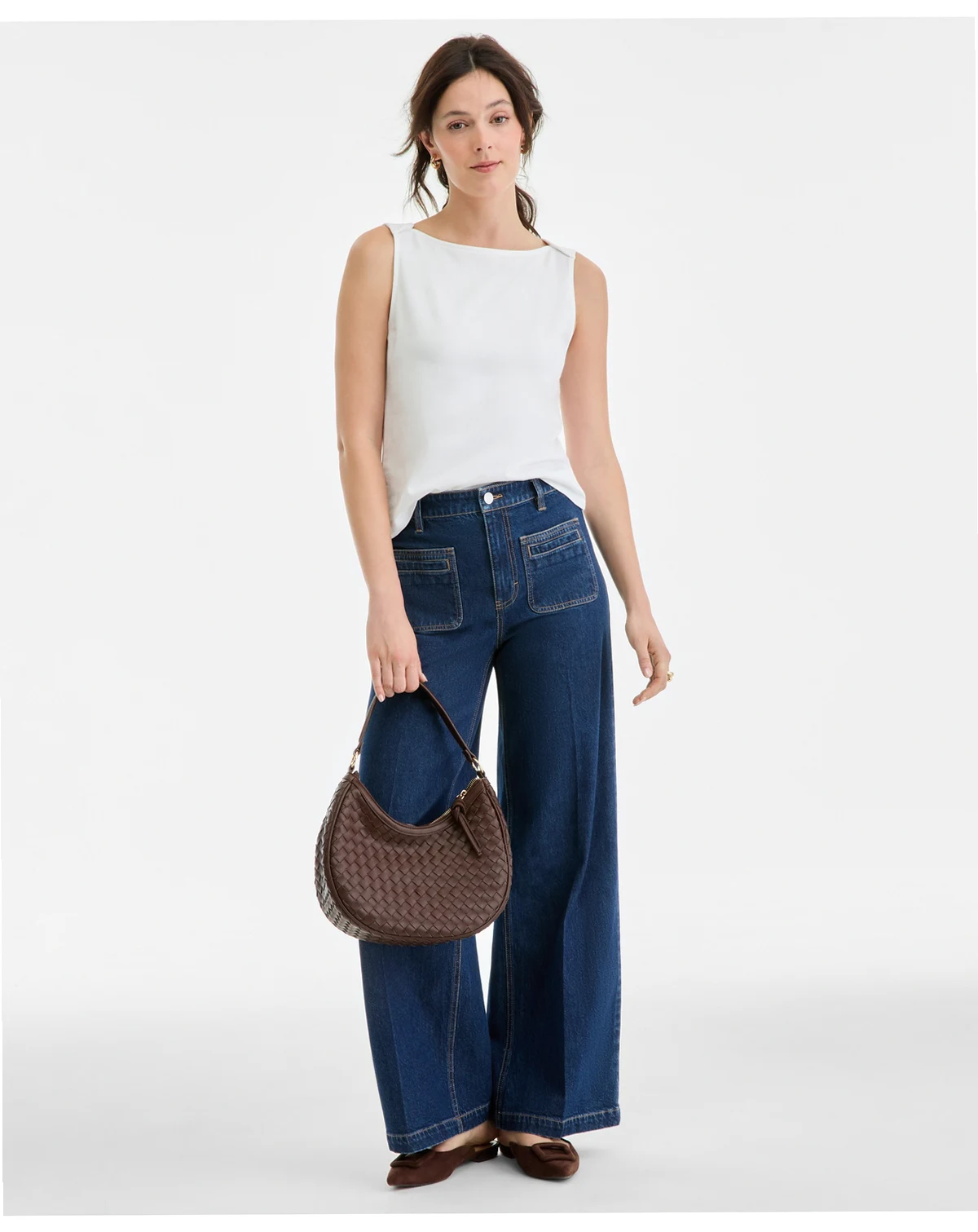 Women's Patch-Pocket High Rise Wide-Leg Jeans, Macy's Exclusive
