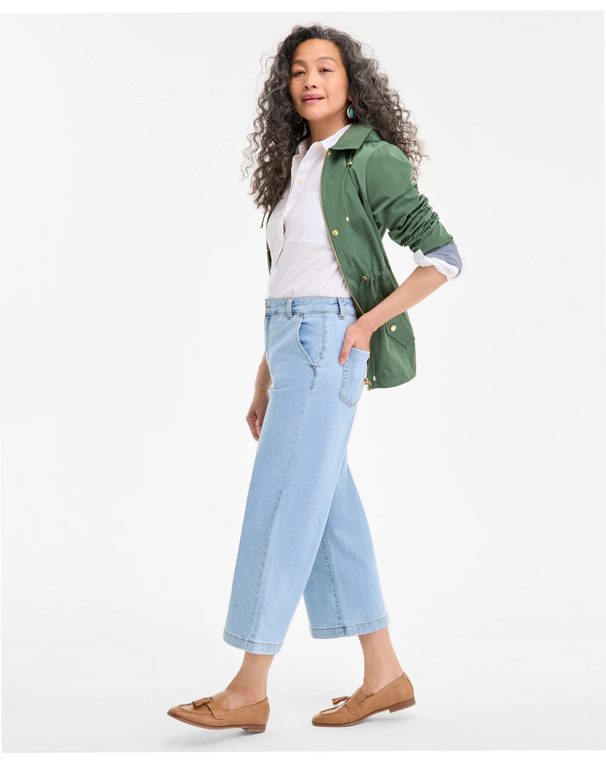 Women's High-Rise Wide-Leg Crop Jeans, Created for Macy's