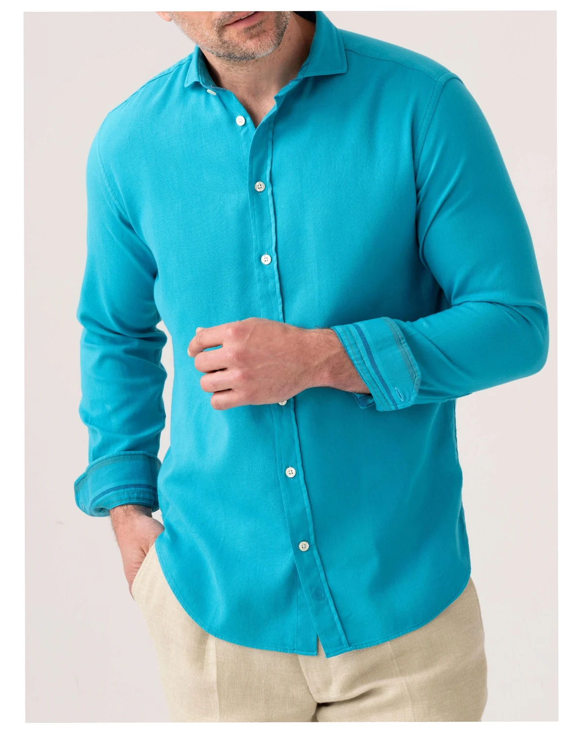 Men's Long Sleeve Kikoy Cotton Shirt