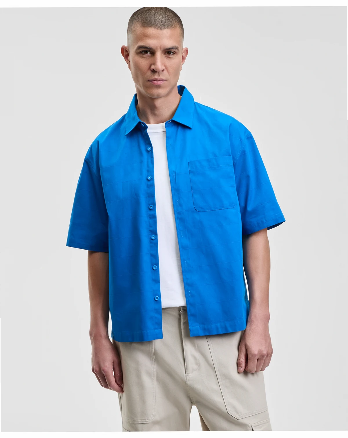 Men's Relaxed Fit Short Sleeve Ripstop Button-Front Shirt, Macy's Exclusive