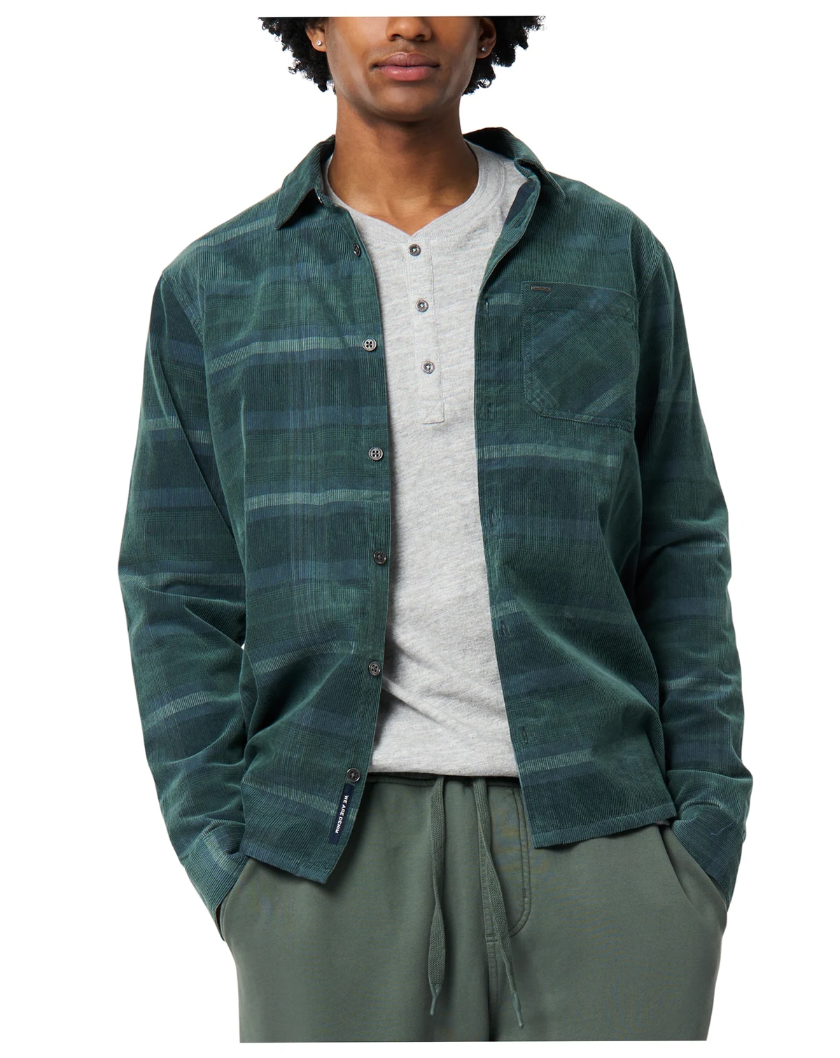 Men's Sinclair Plaid Baby Cord Shirt