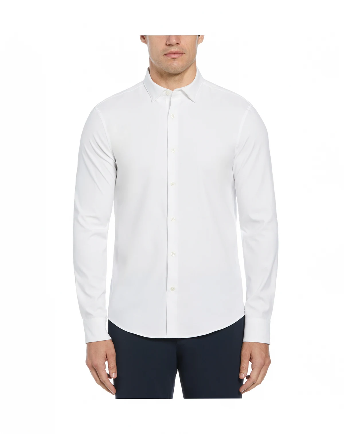 Men's Slim-Fit Stretch Solid Button-Down Twill Shirt