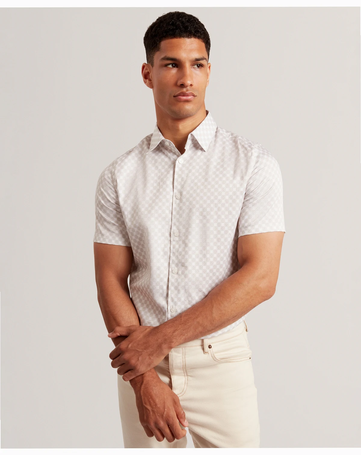 Men's Slim Fit Geo Print Shirt