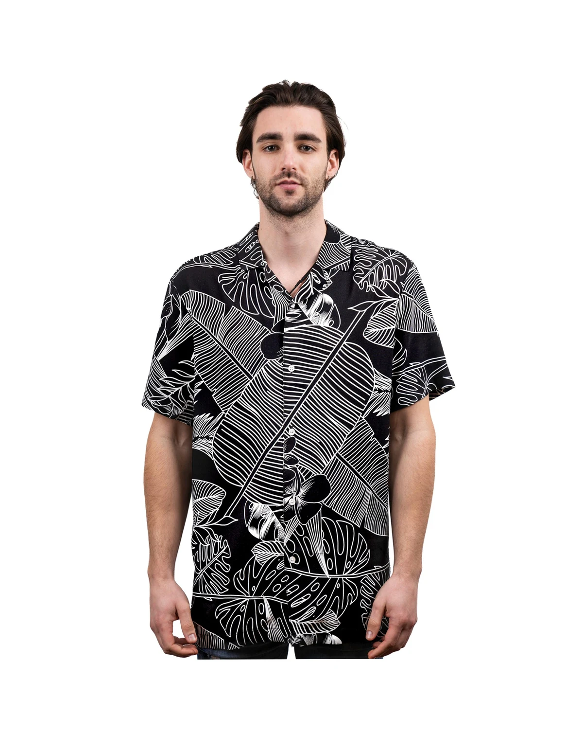 Mens Casual Button-Down Hawaiian Short Sleeve Shirt