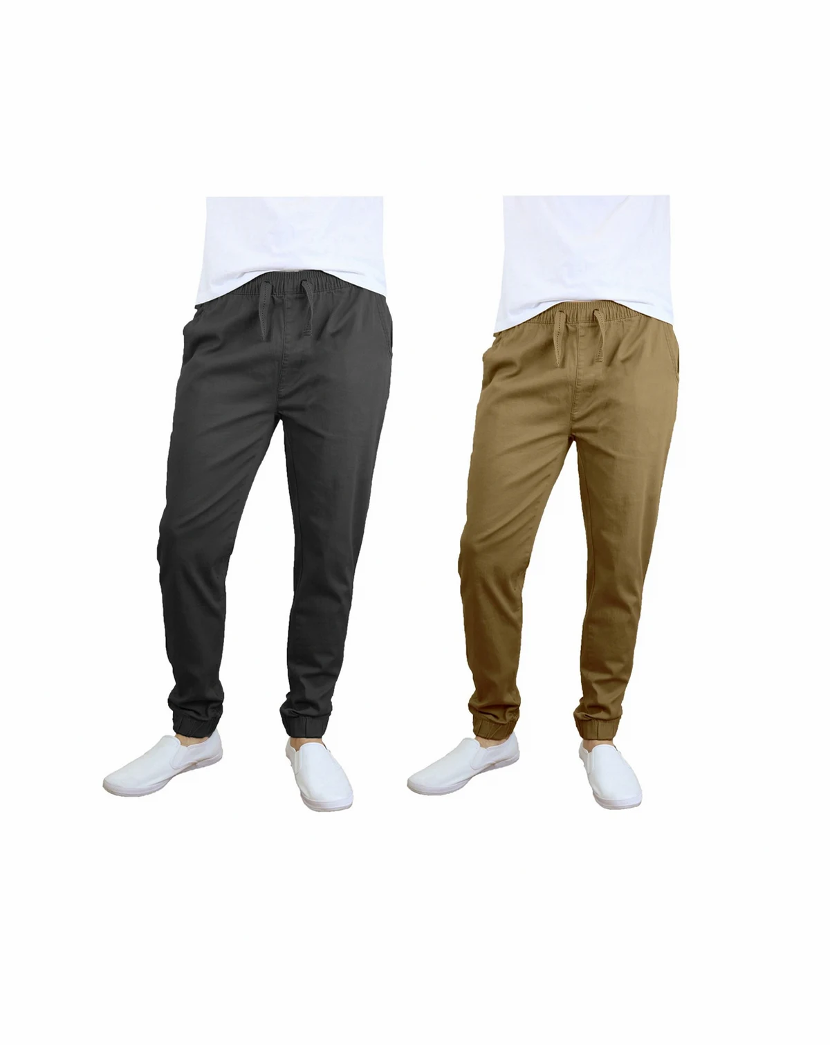 Men's Basic Stretch Twill Joggers, Pack of 2